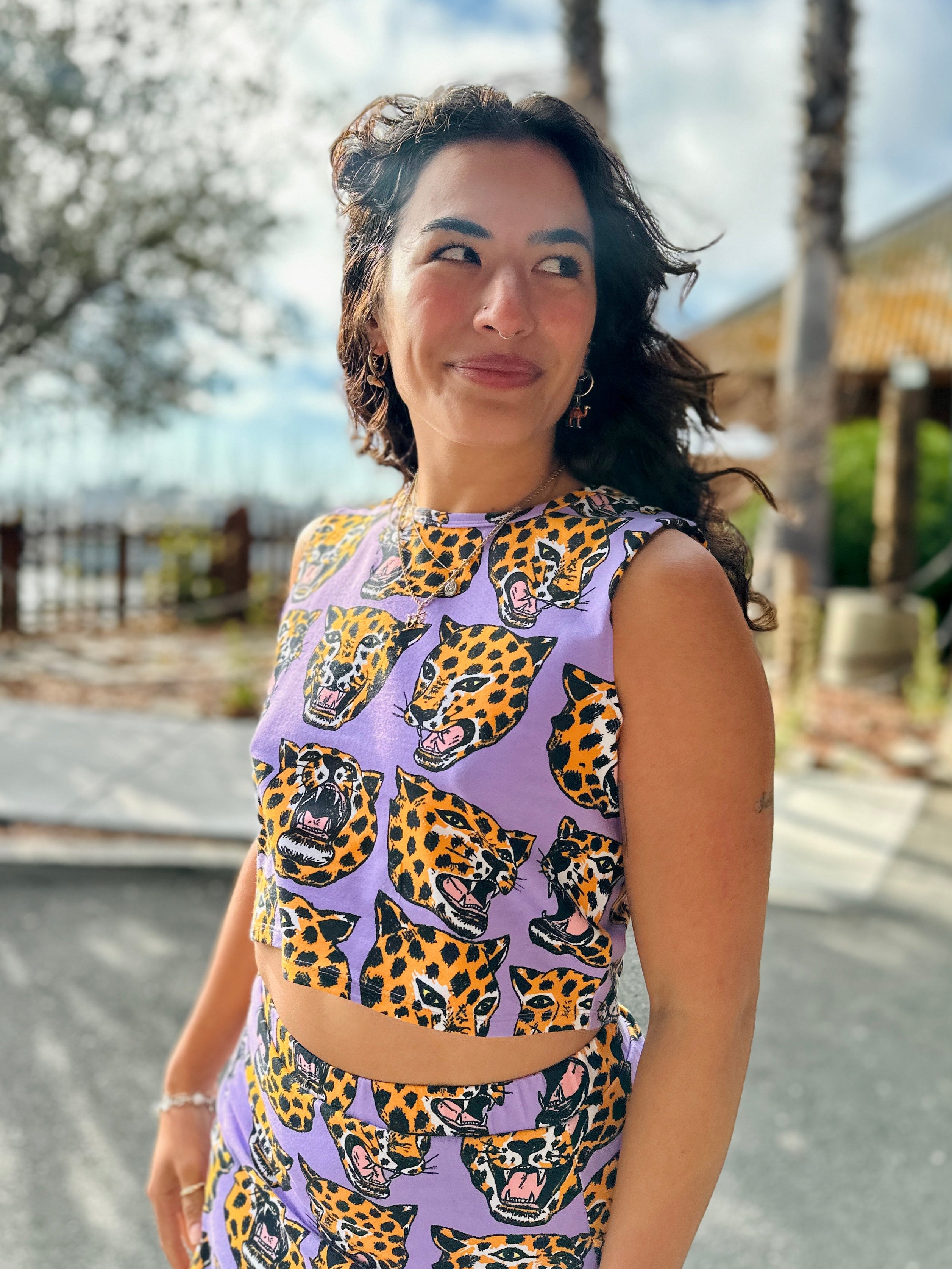 Summer Tank Cheetah Head