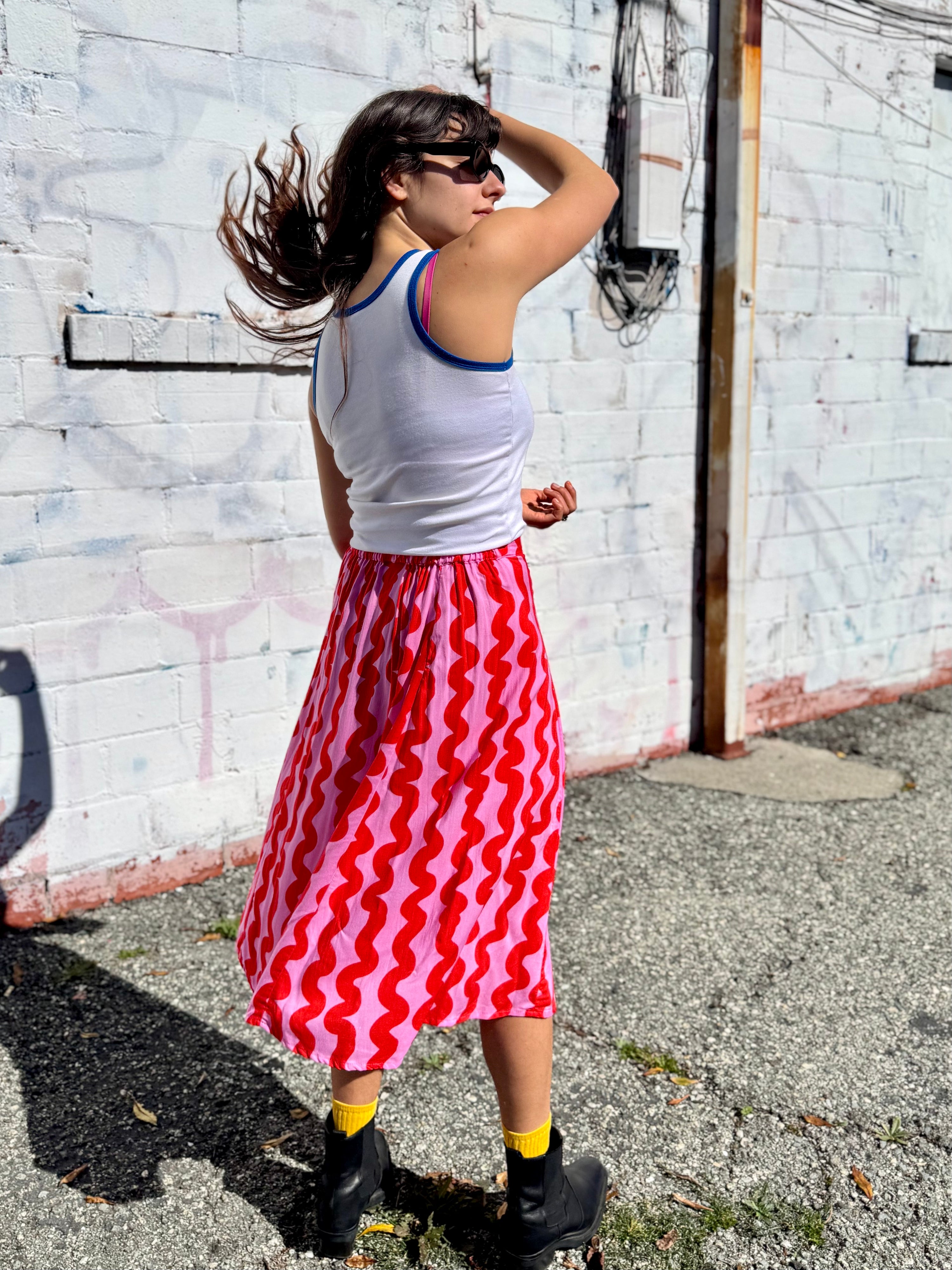 Slip Skirt Pink Squiggle