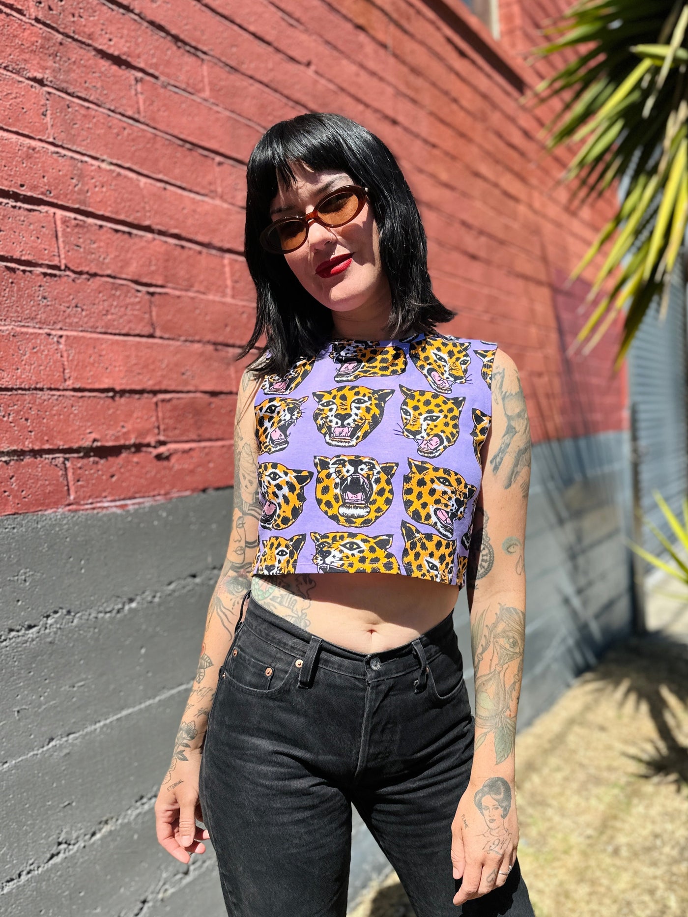 Summer Tank Cheetah Head