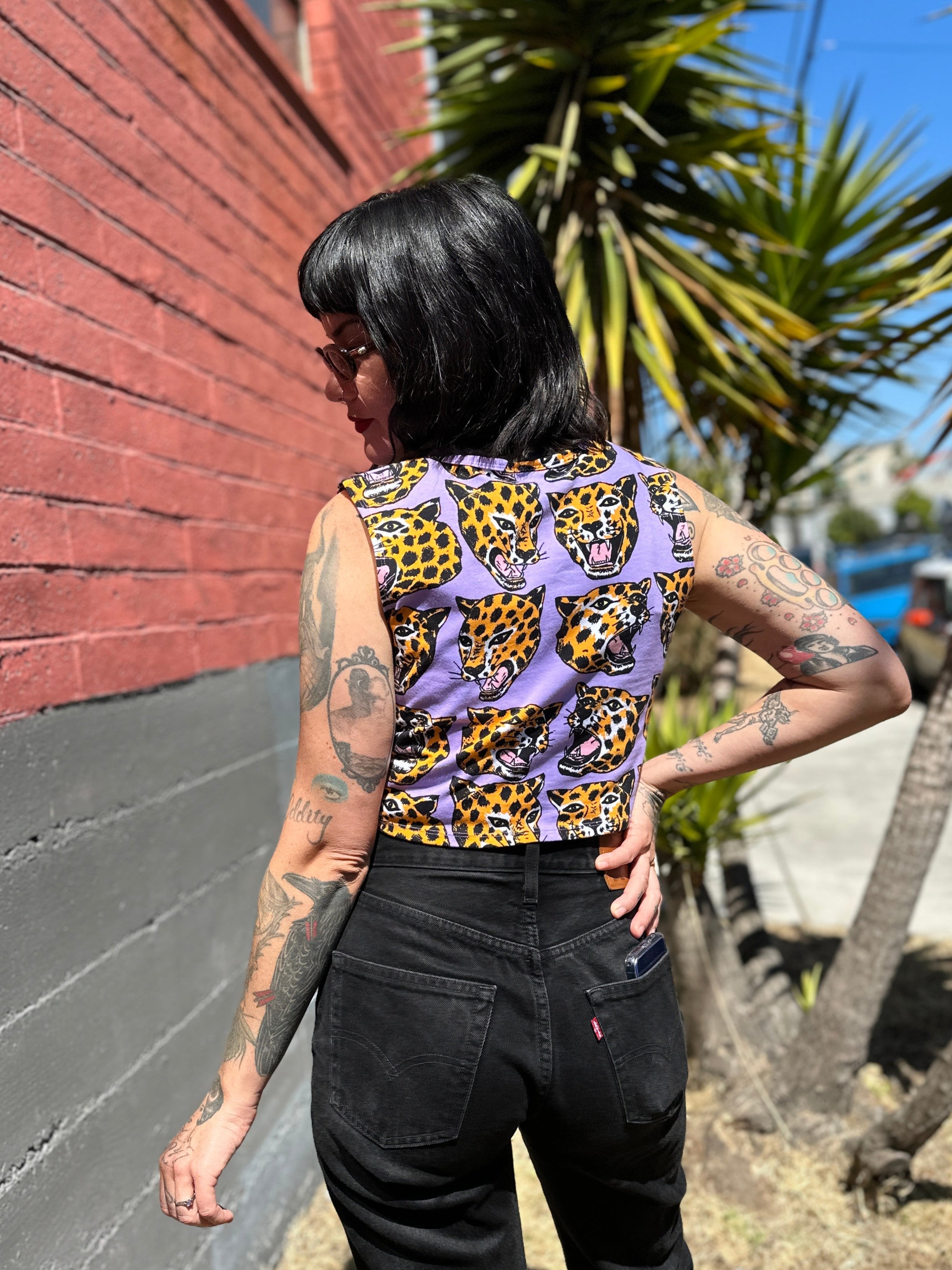 Summer Tank Cheetah Head