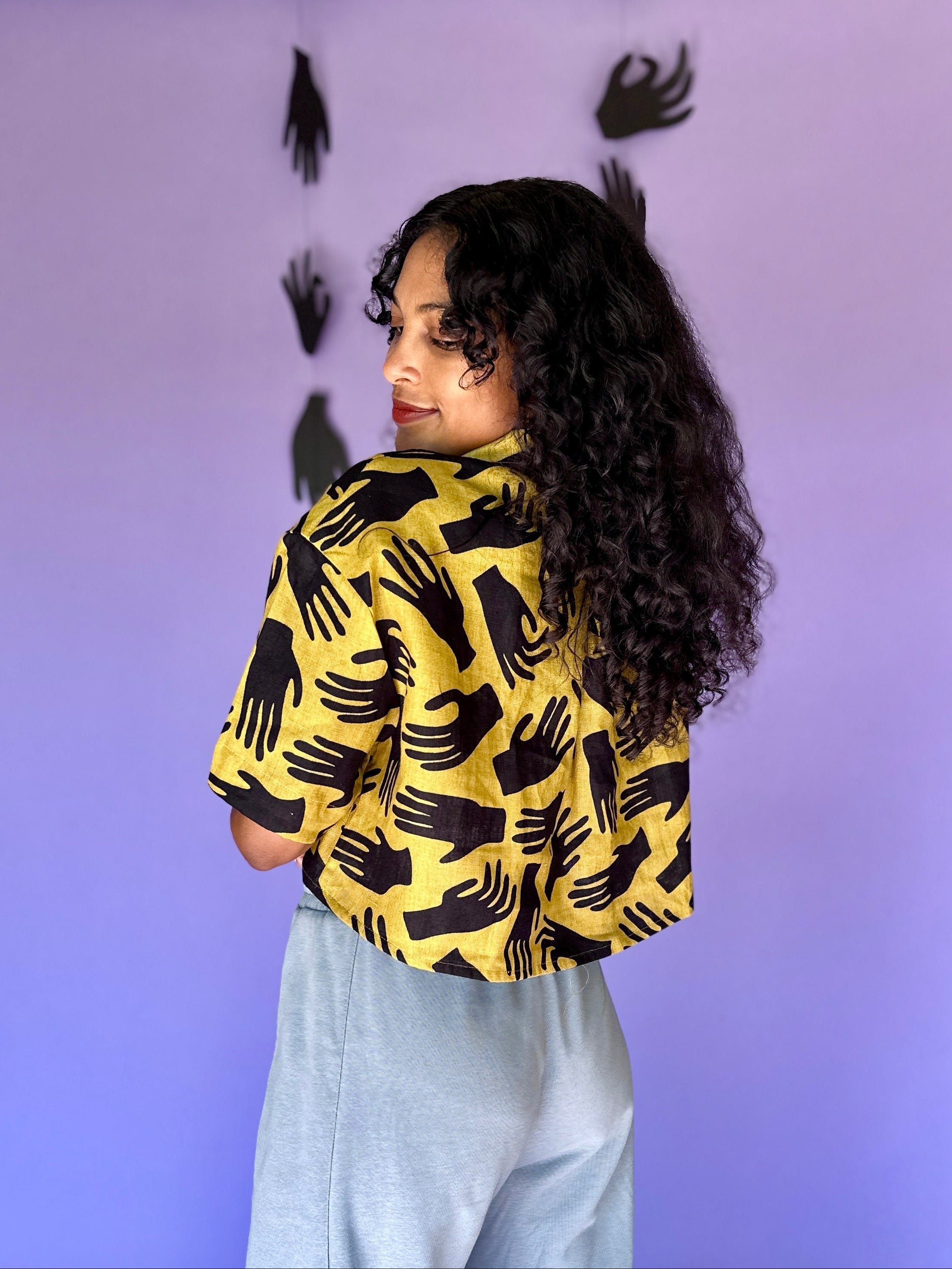 Linen Olivia Top Hands