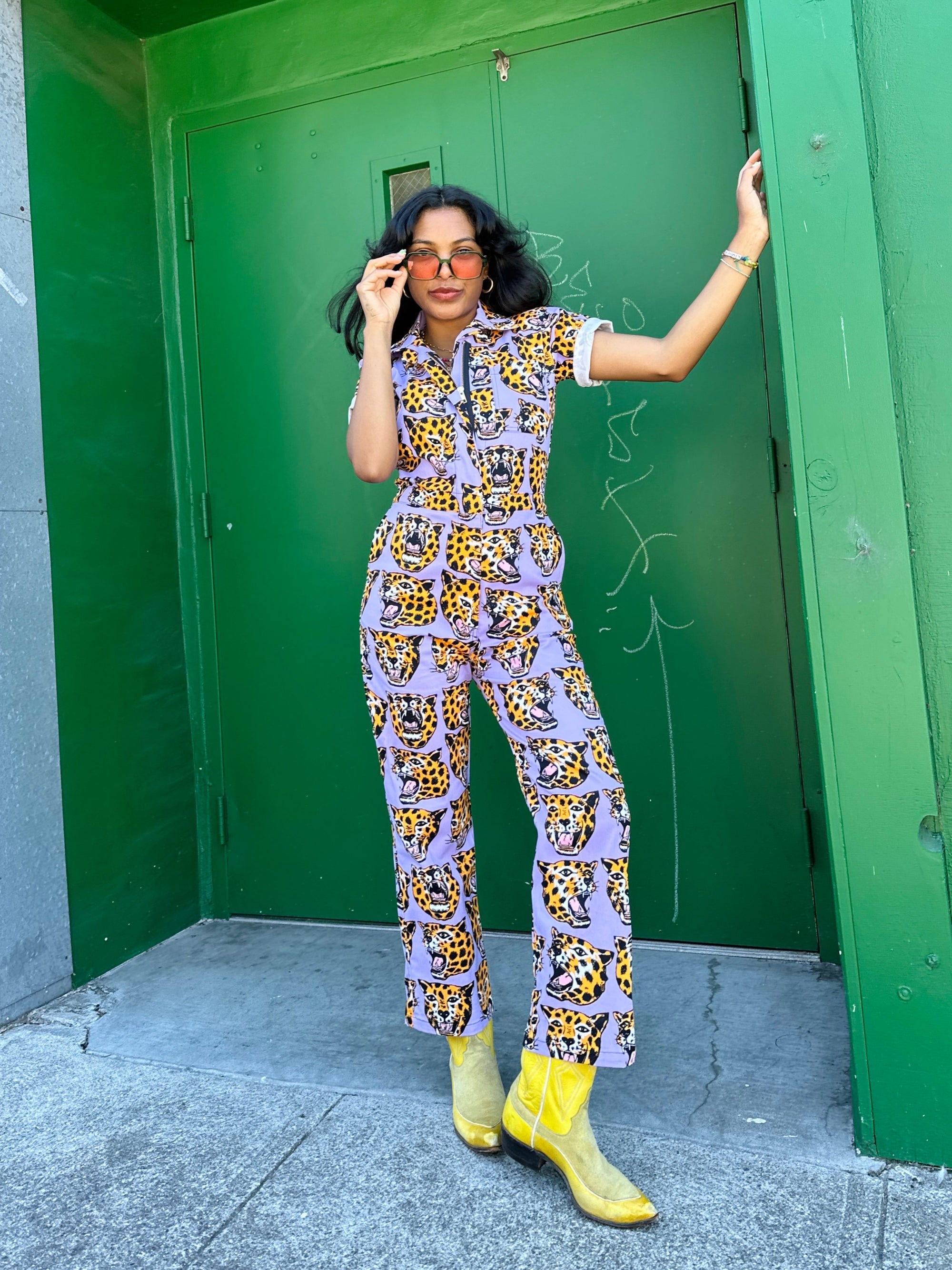 Twill Coveralls Cheetah Head