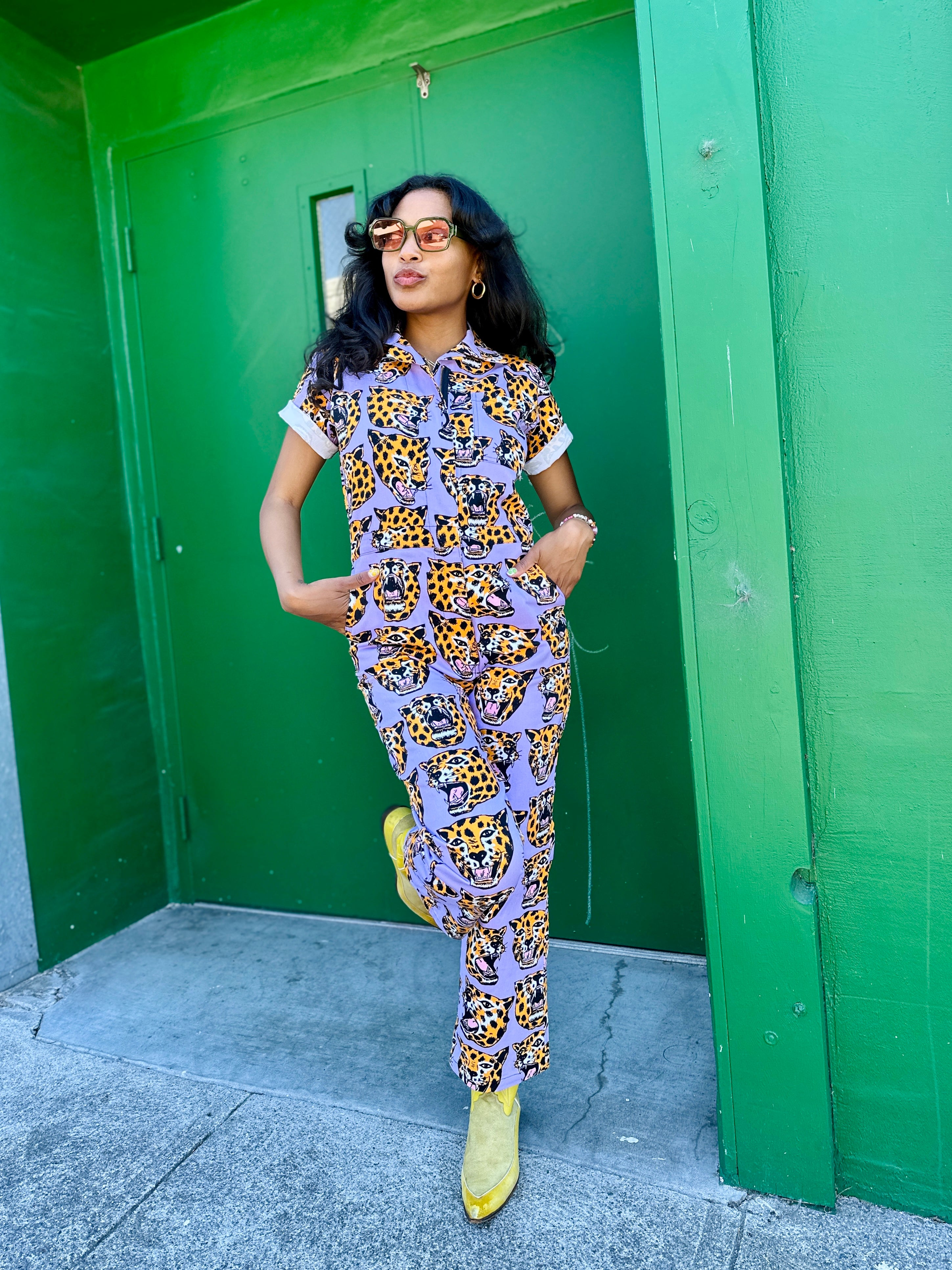 Twill Coveralls Cheetah Head