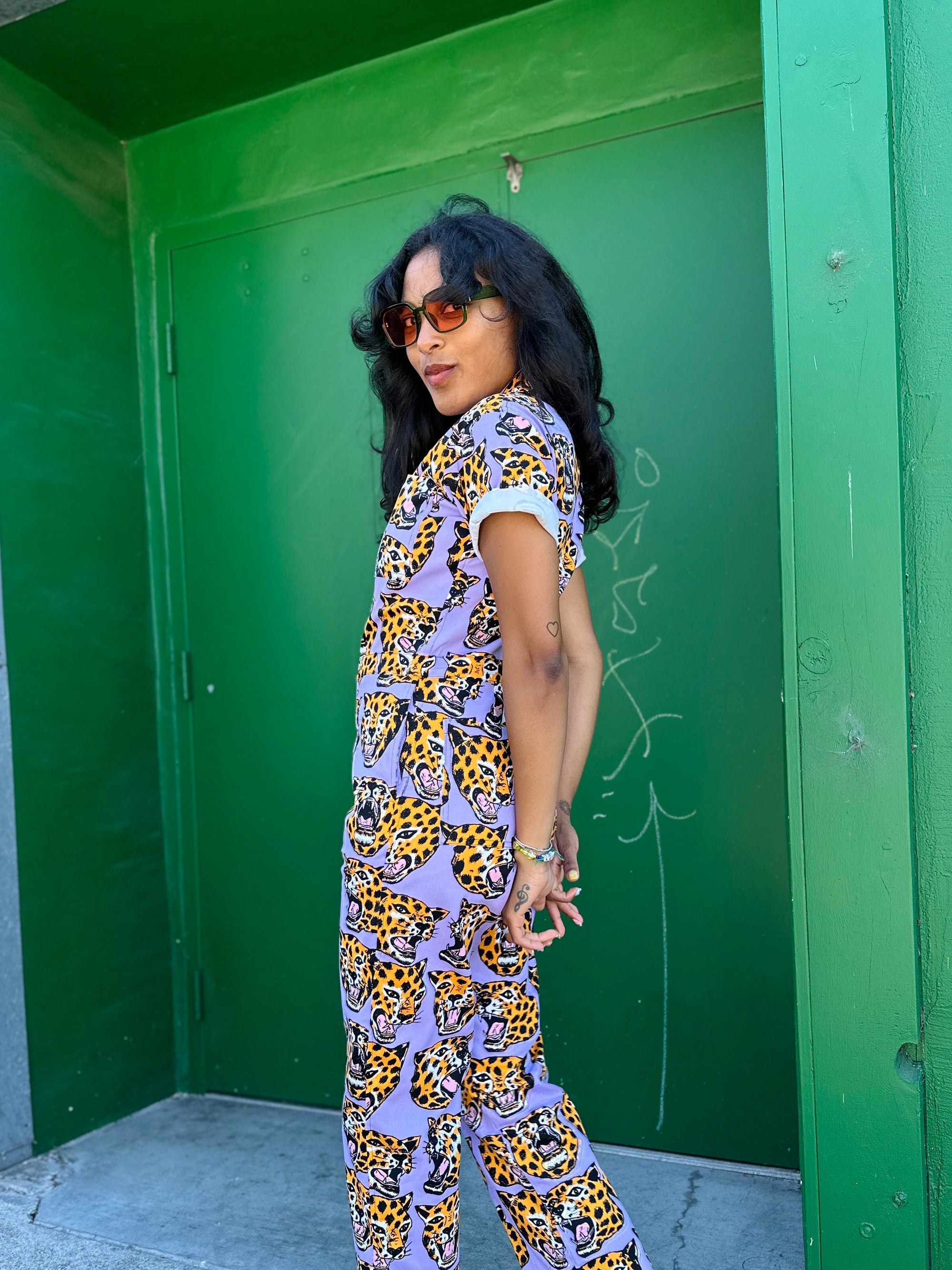 Twill Coveralls Cheetah Head