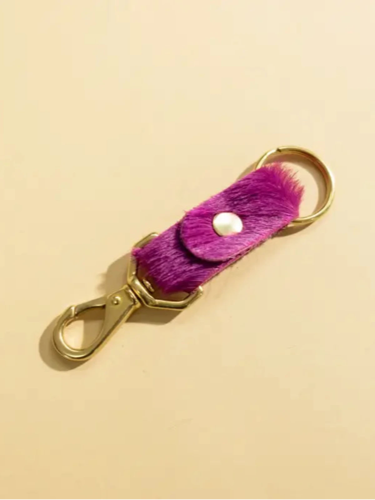 Hair on Hide Keychain - Fuchsia