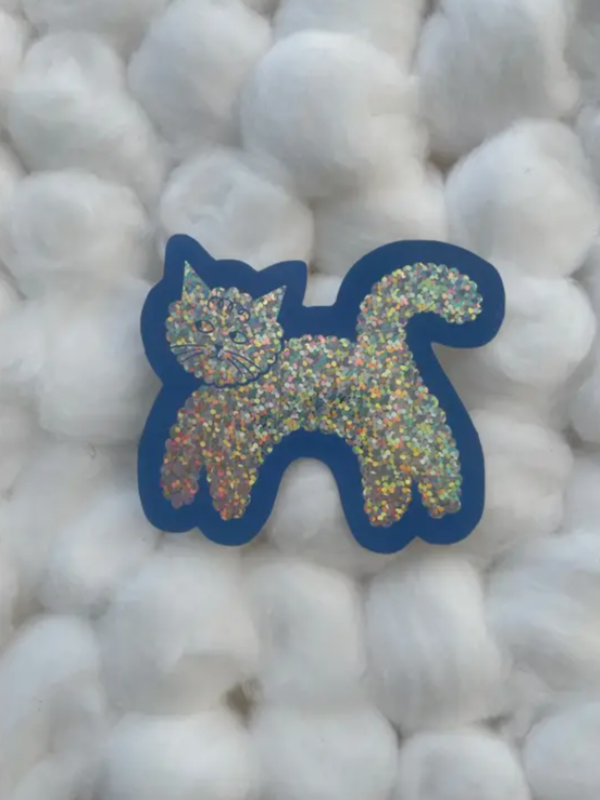 Cloud Cat Glitter Sticker