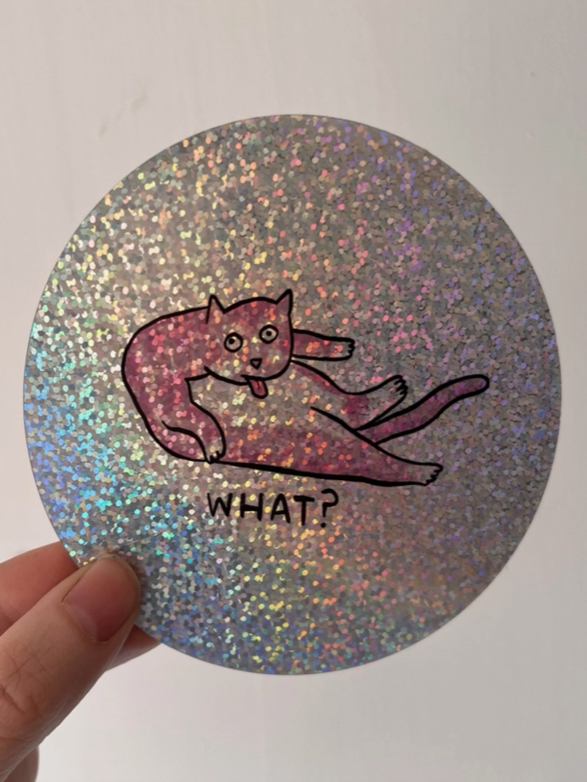 What Cat Super Sparkly Sticker