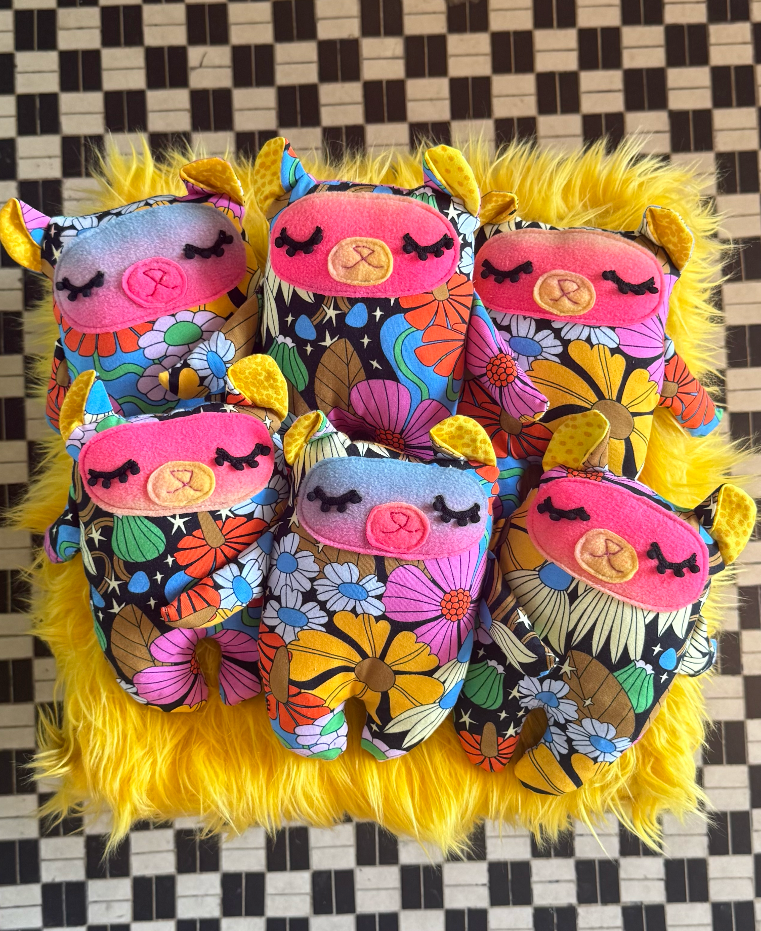 Large Love Bear Doll- Cosmic Floral