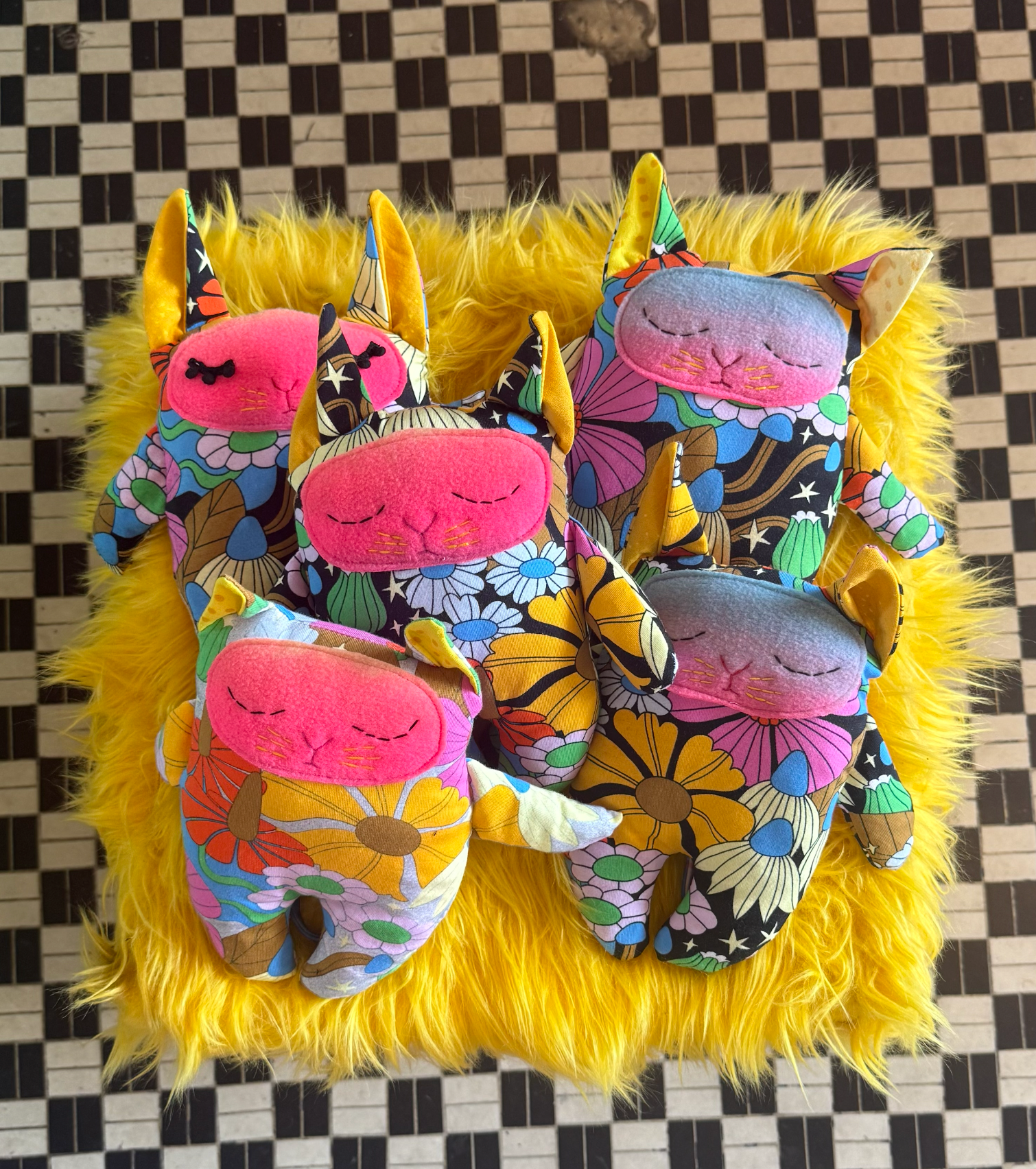 Large Love Kitty Doll- Cosmic Floral