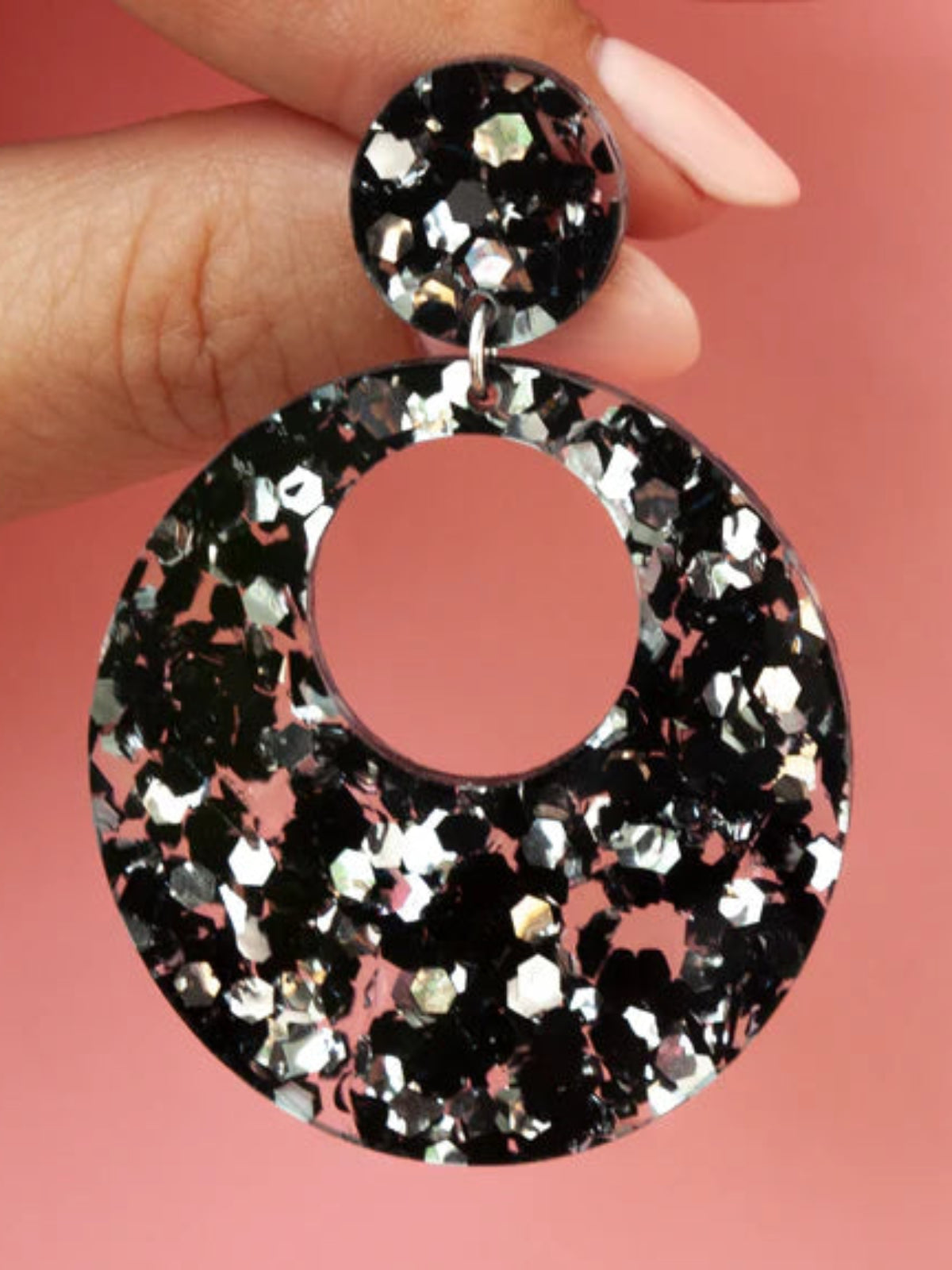 Eclipse Earrings - Chunky Black & White