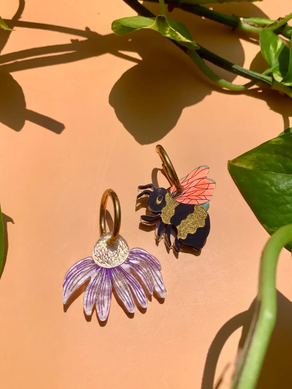 Bee and Flower Earrings