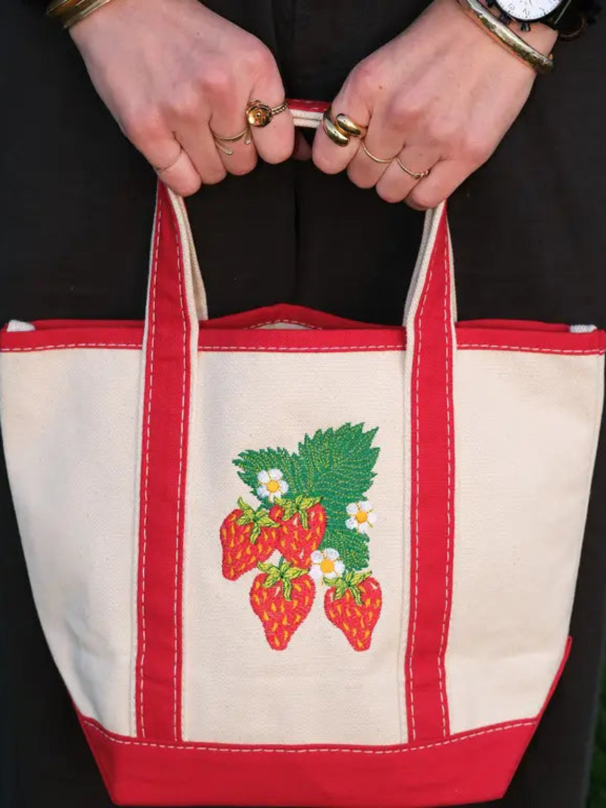 Strawberry Mini Canvas Tote