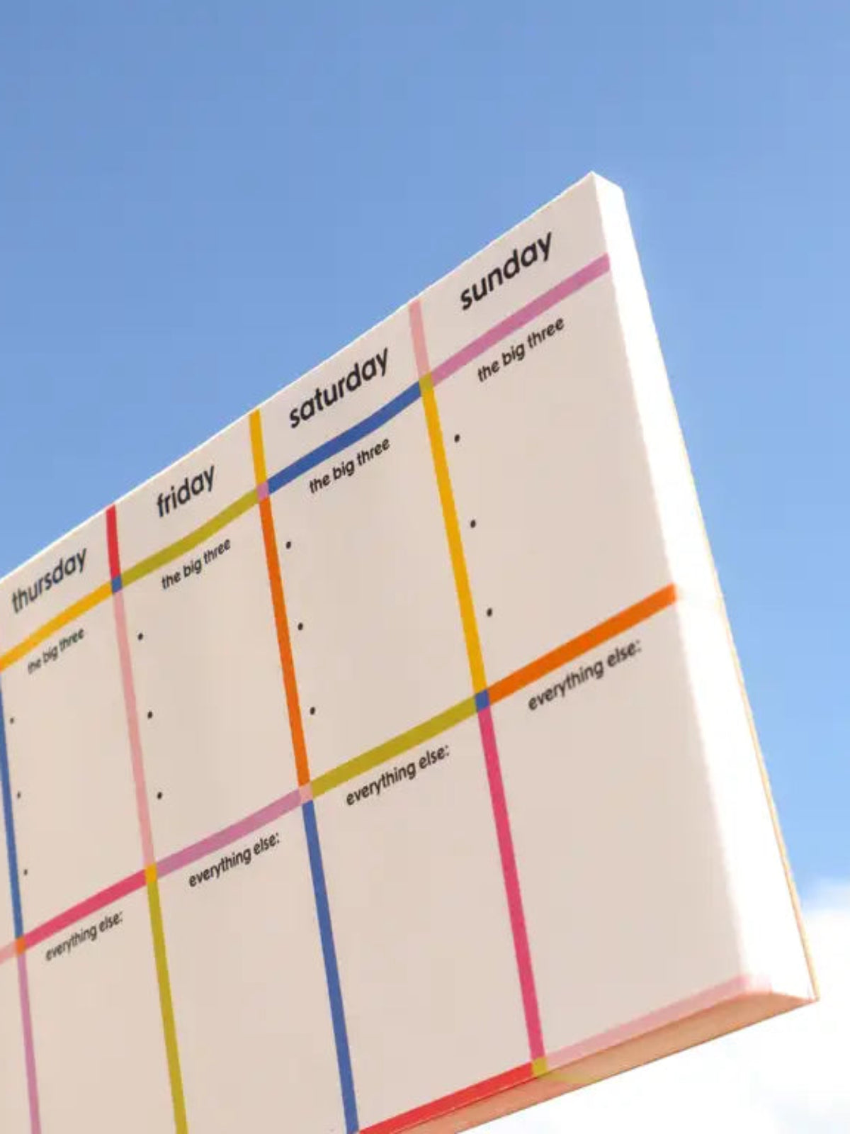 Weekly Big 3 Notepad