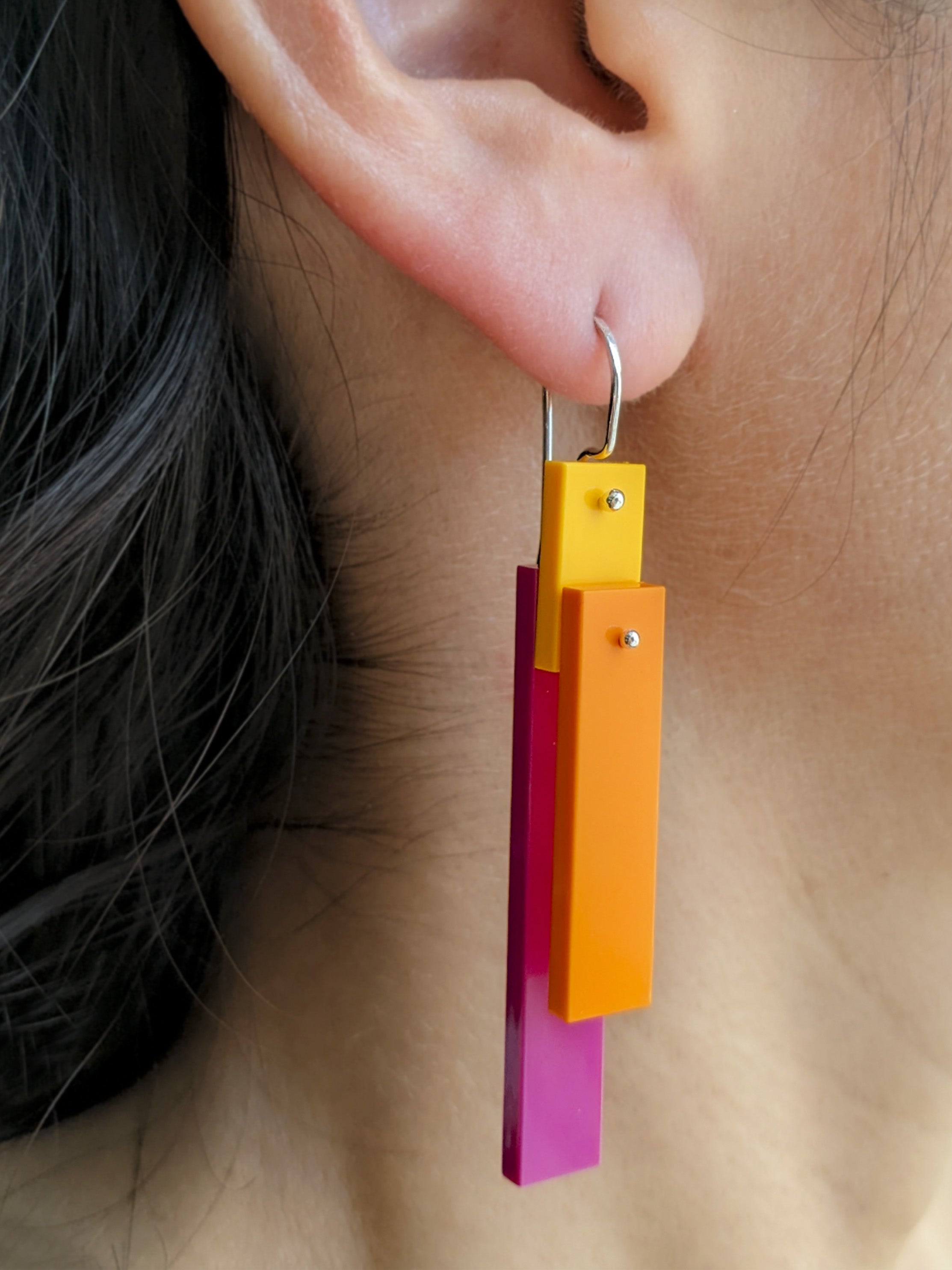 Tile Earrings - Rainbow