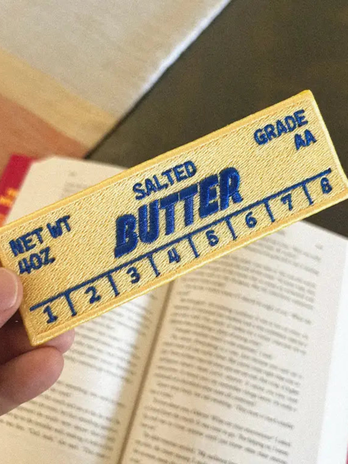 Butter Stick Embroidered Bookmark Patch