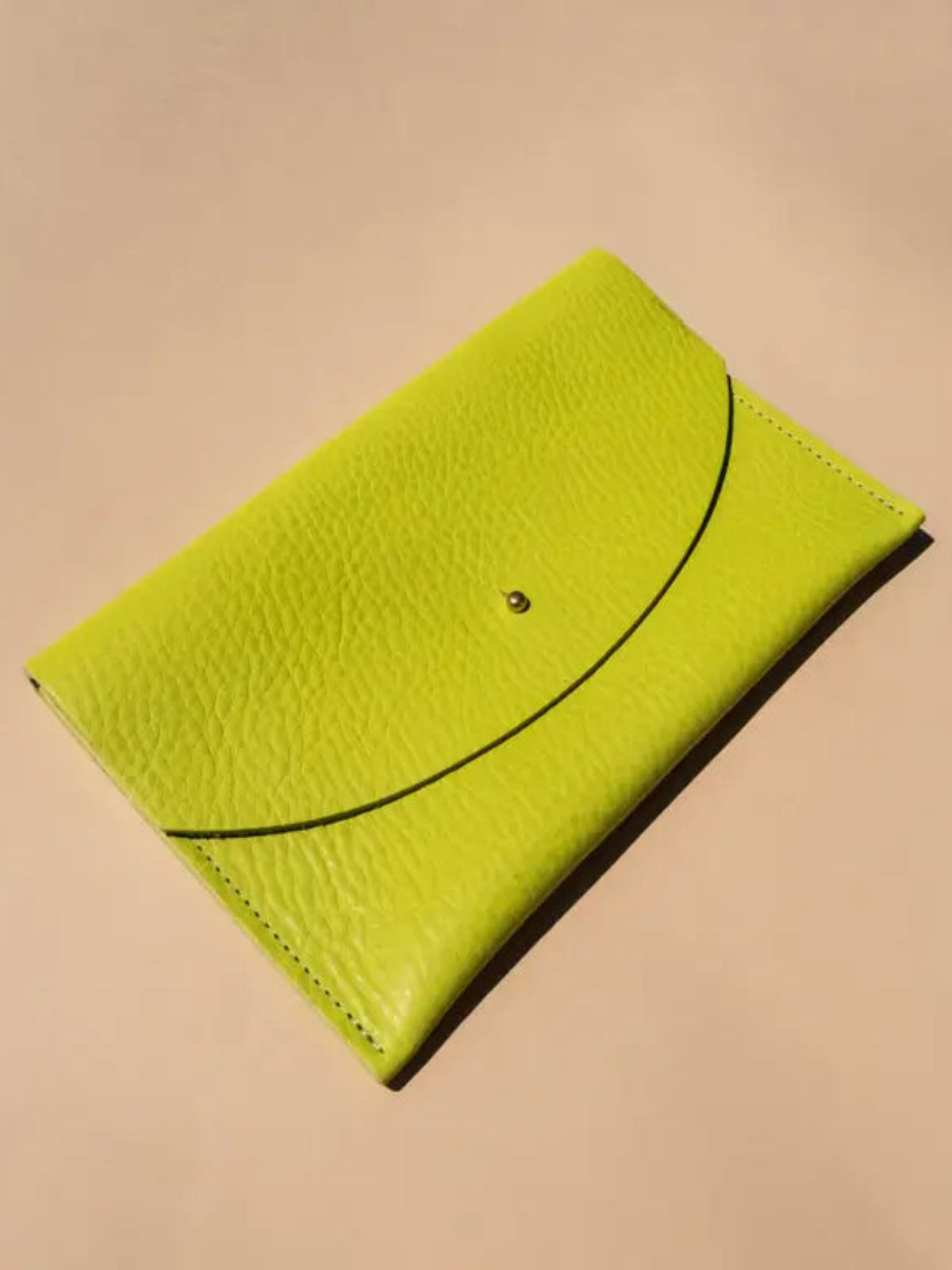 Envelope Pouch - Chartreuse Leather