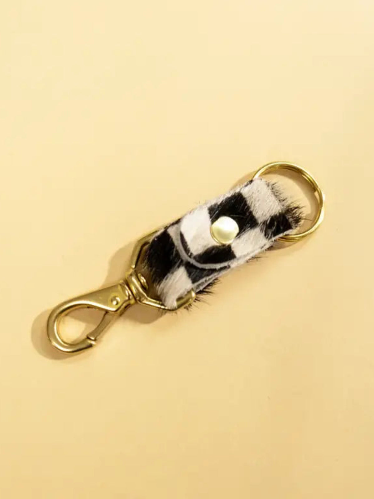 Keychain - Checkered Hair On Hide