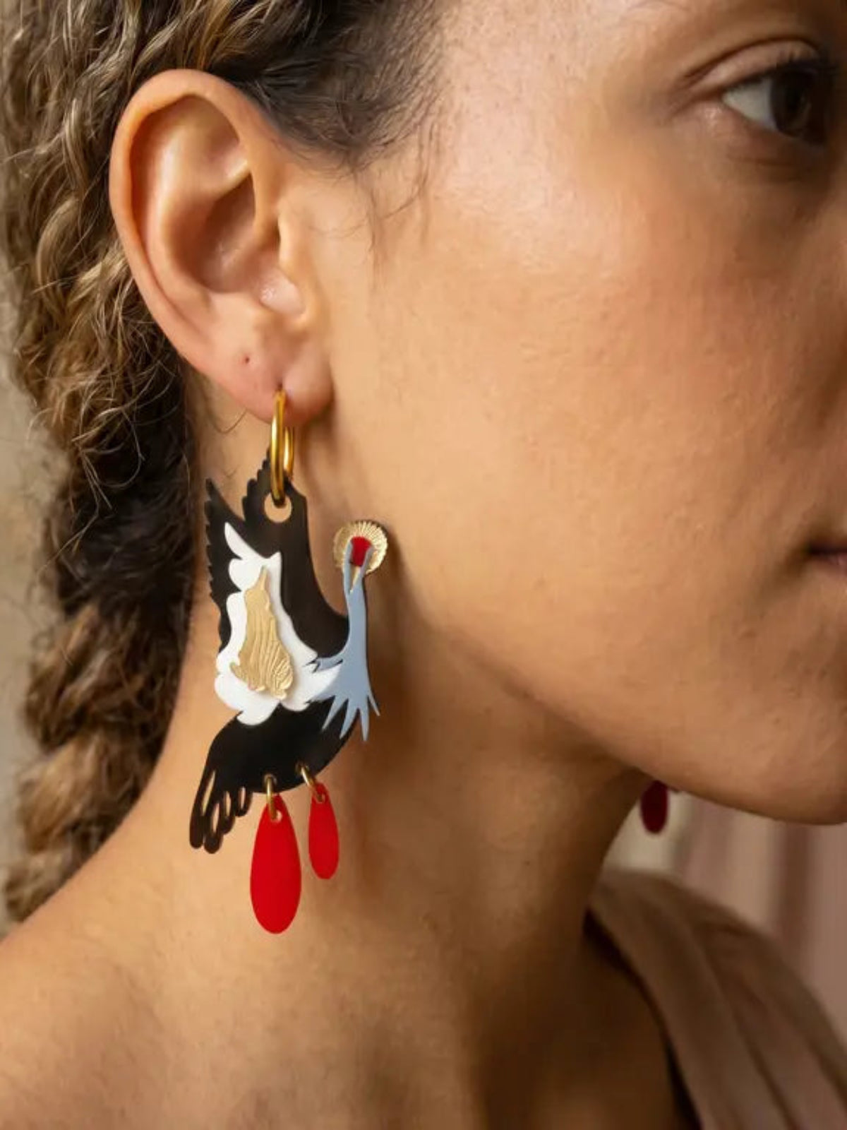 Crowned Crane Earrings