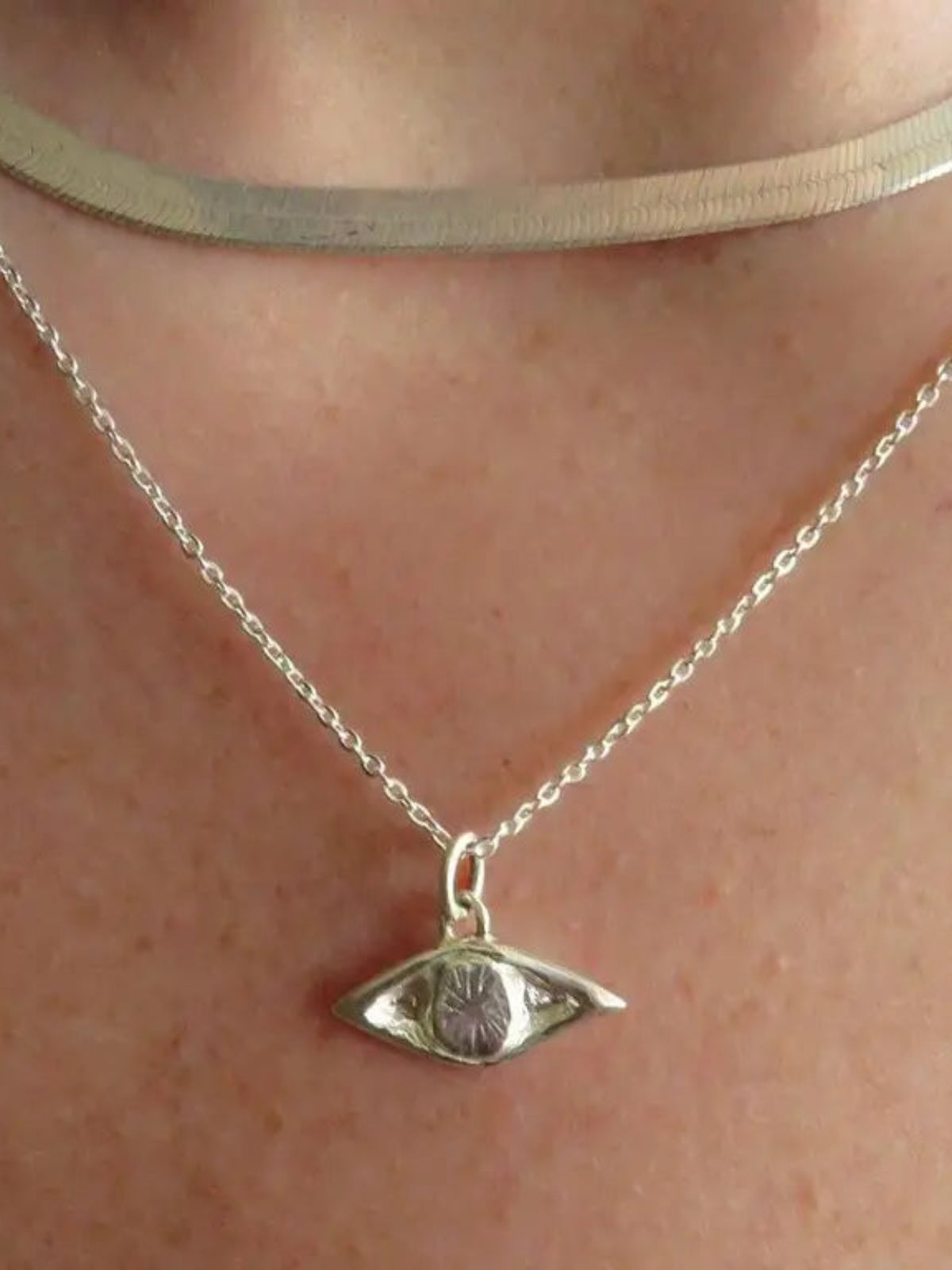 Evil Eye Talisman Necklace - Silver