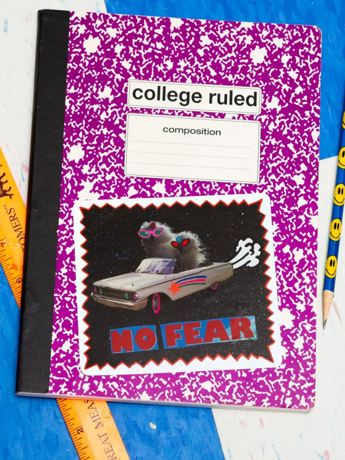 No Fear Glitter Sticker