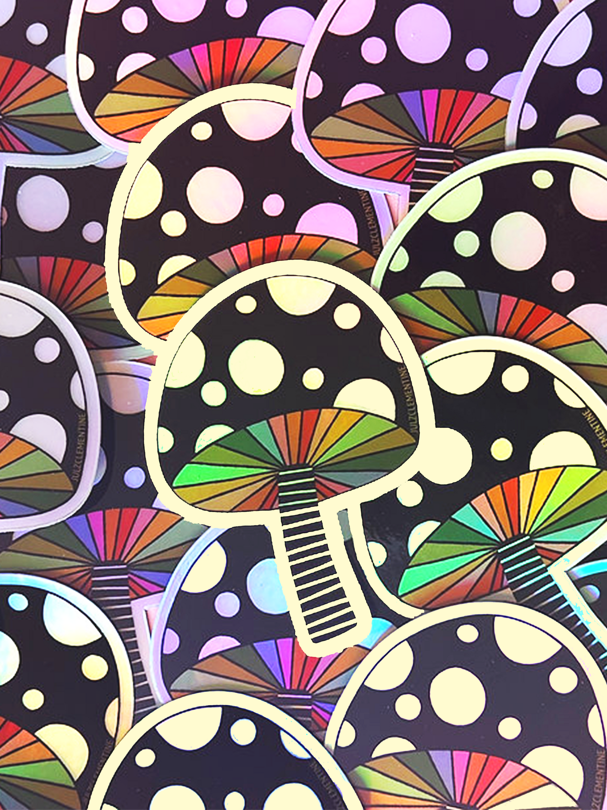 Mushroom Holographic Sticker