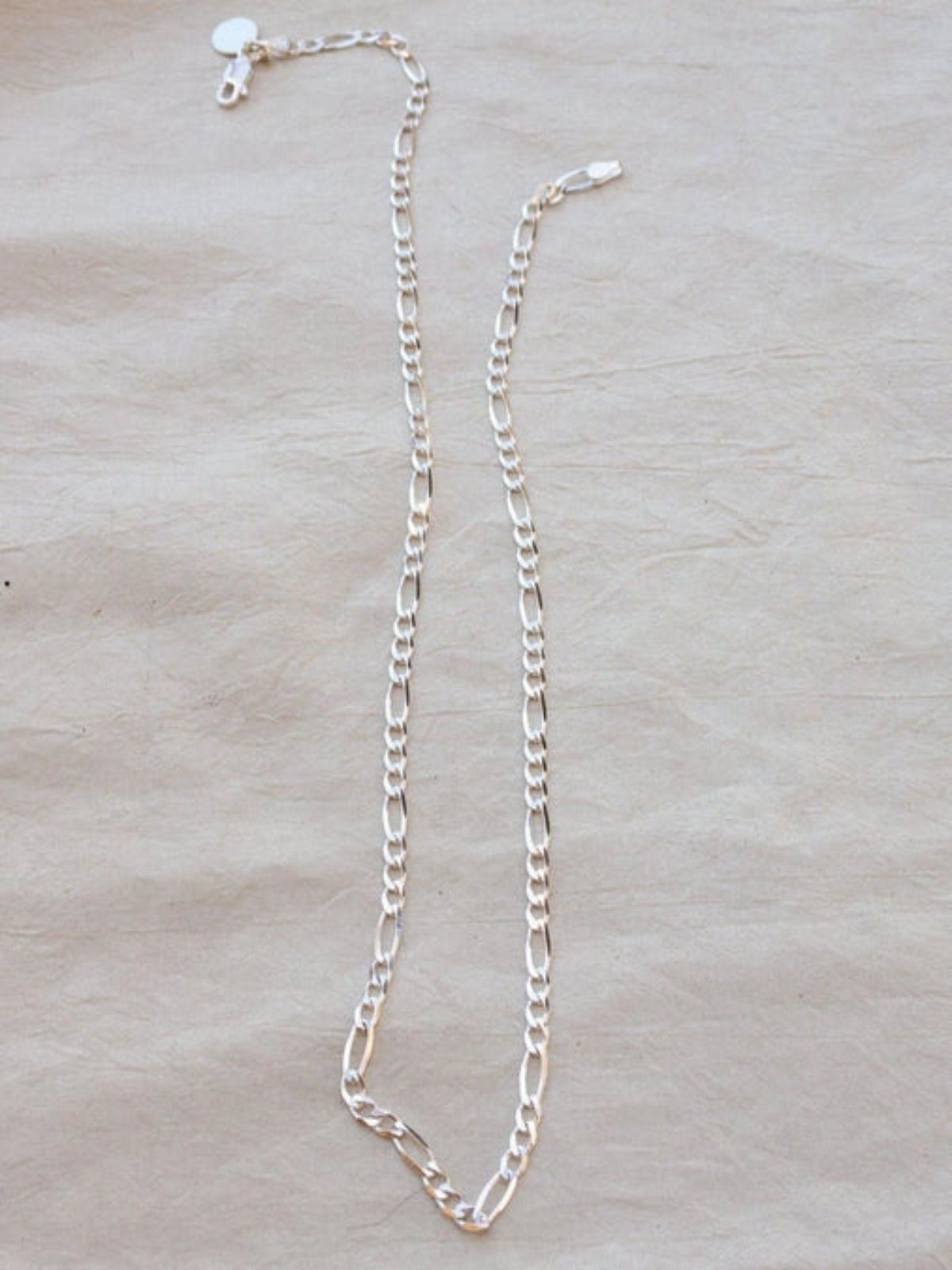 18" Thin Figaro Chain Necklace - Silver