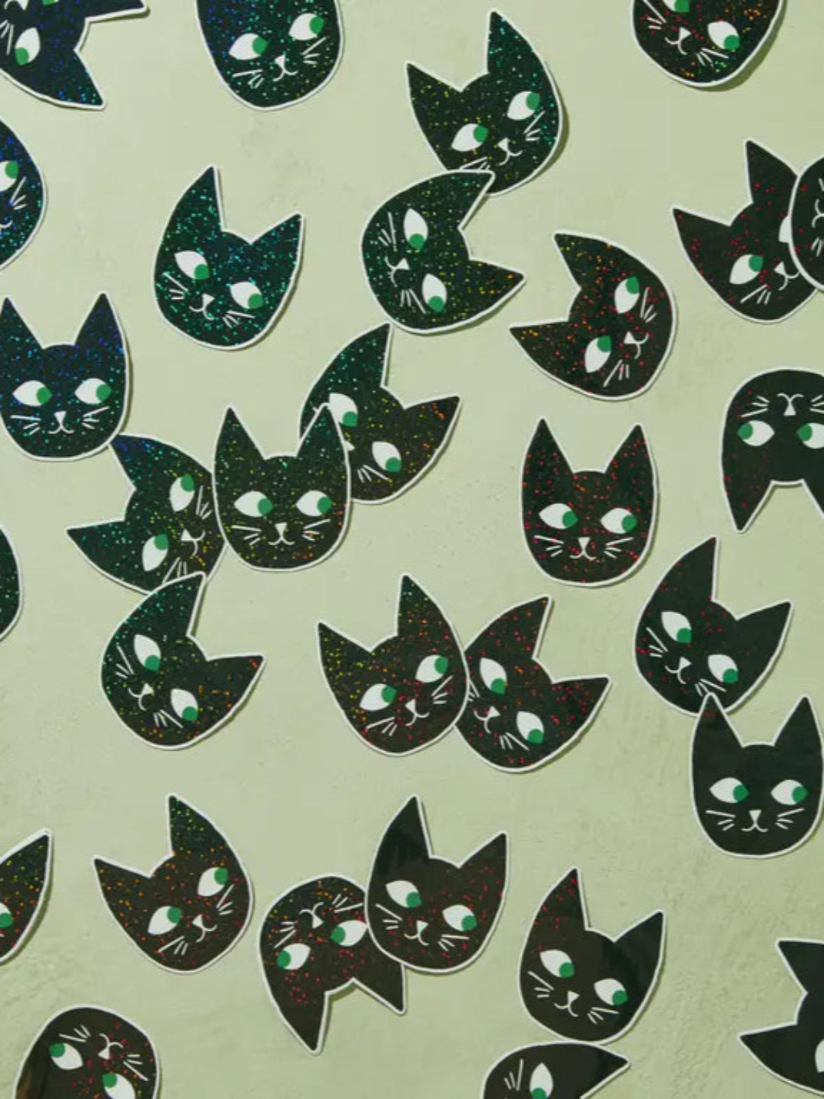 Glitter Cat Head Sticker