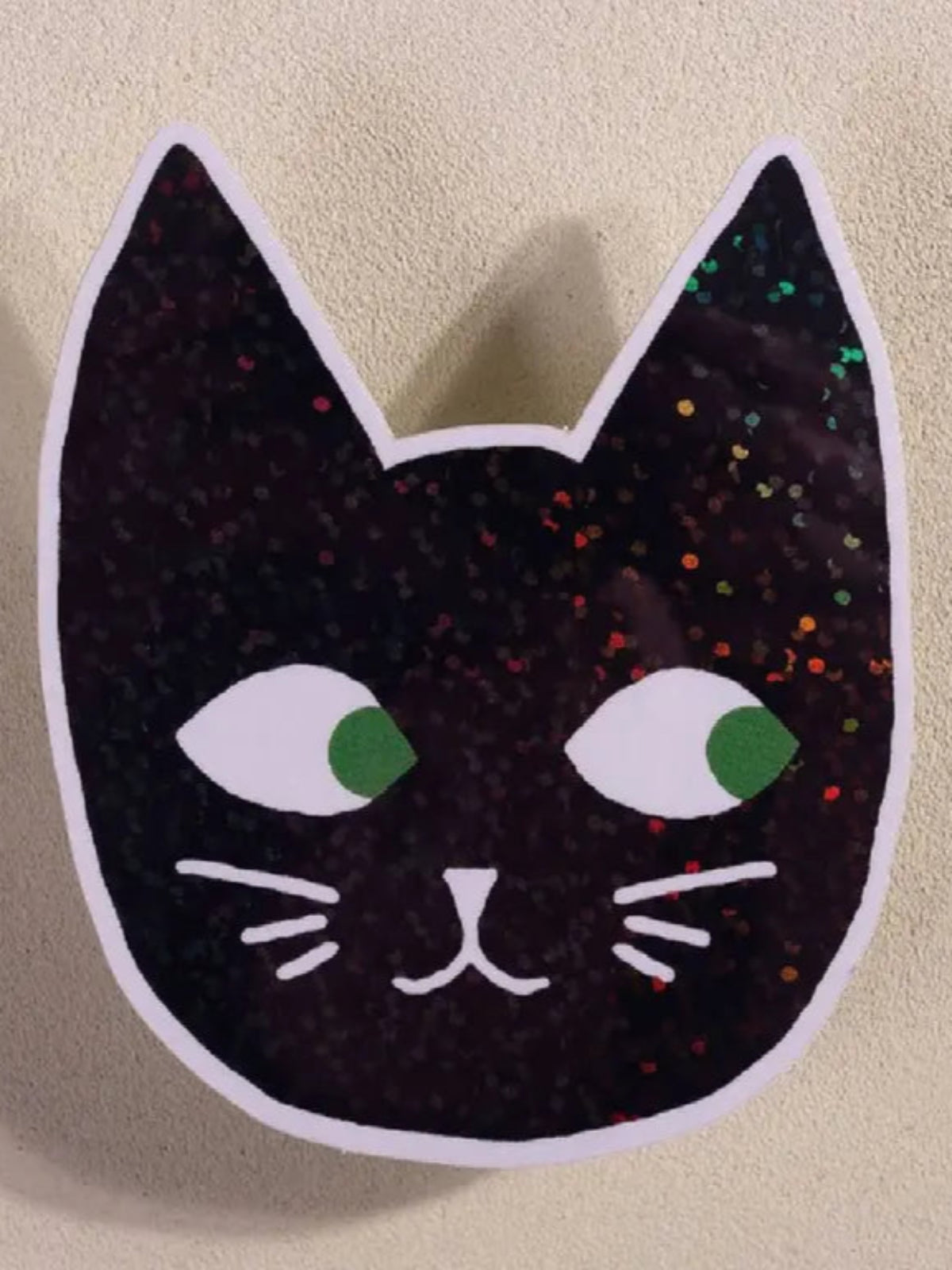 Glitter Cat Head Sticker