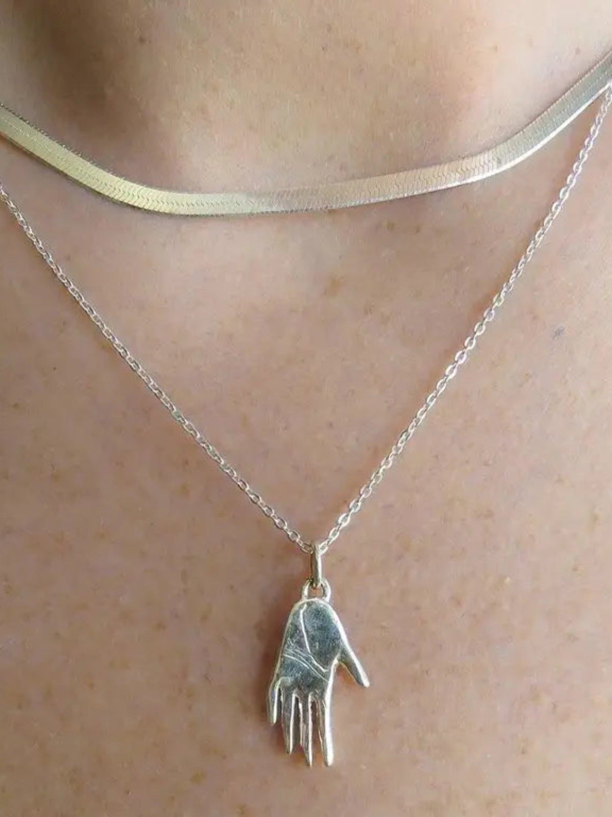 Hand Talisman Necklace - Silver