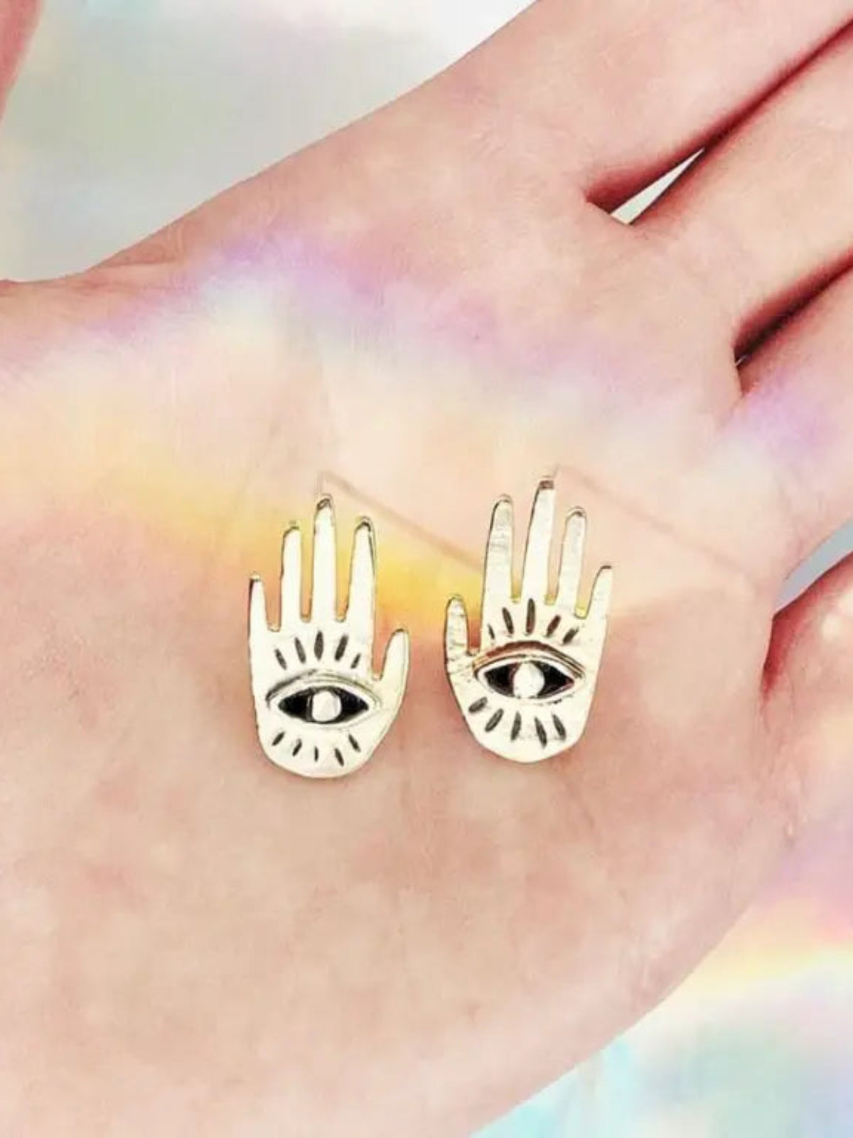 Small Hand Eye Earrings