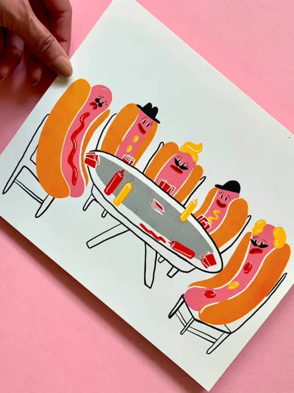 Hot Dogs Playing Poker Print
