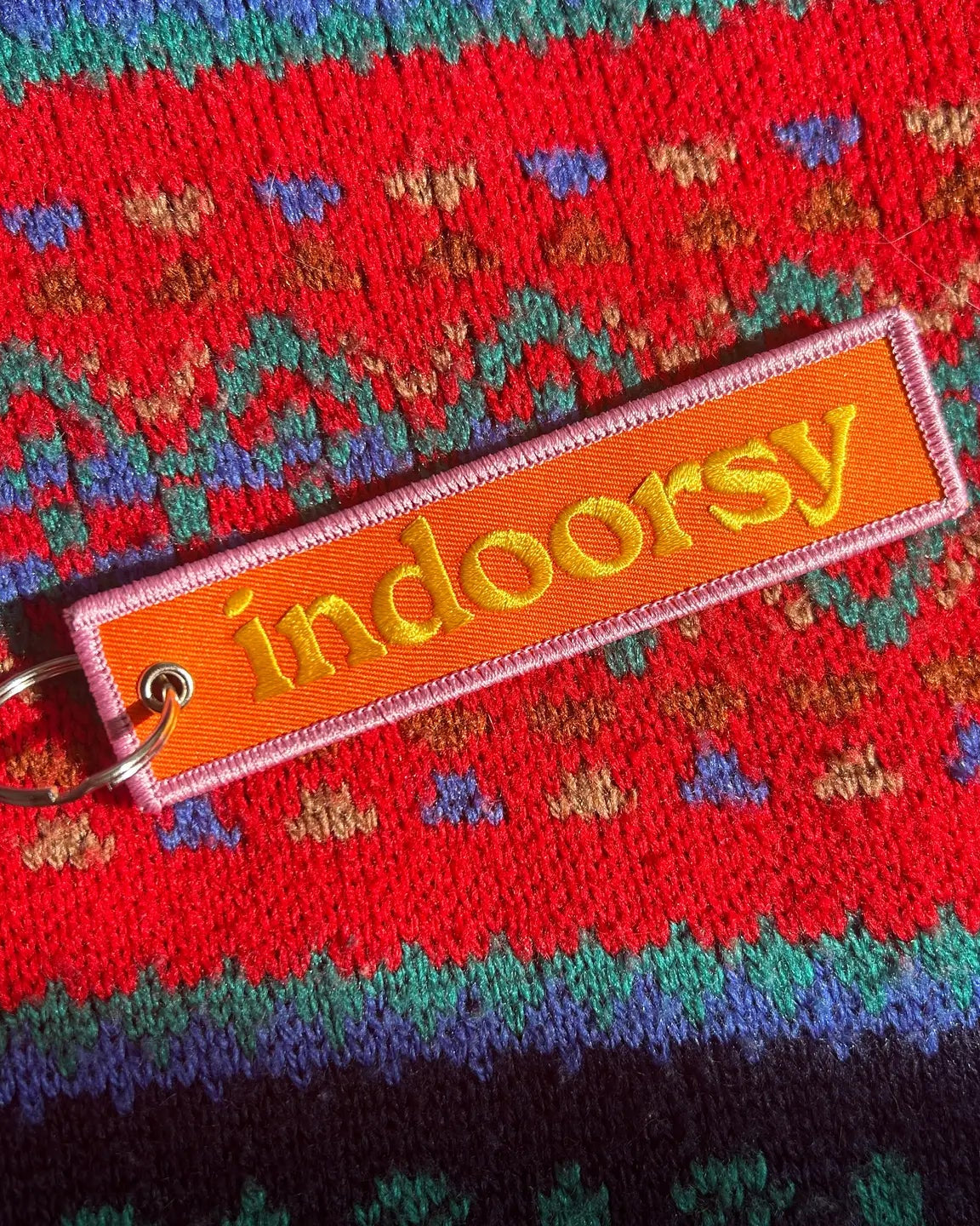 Indoorsy Embroidered Patch Keychain