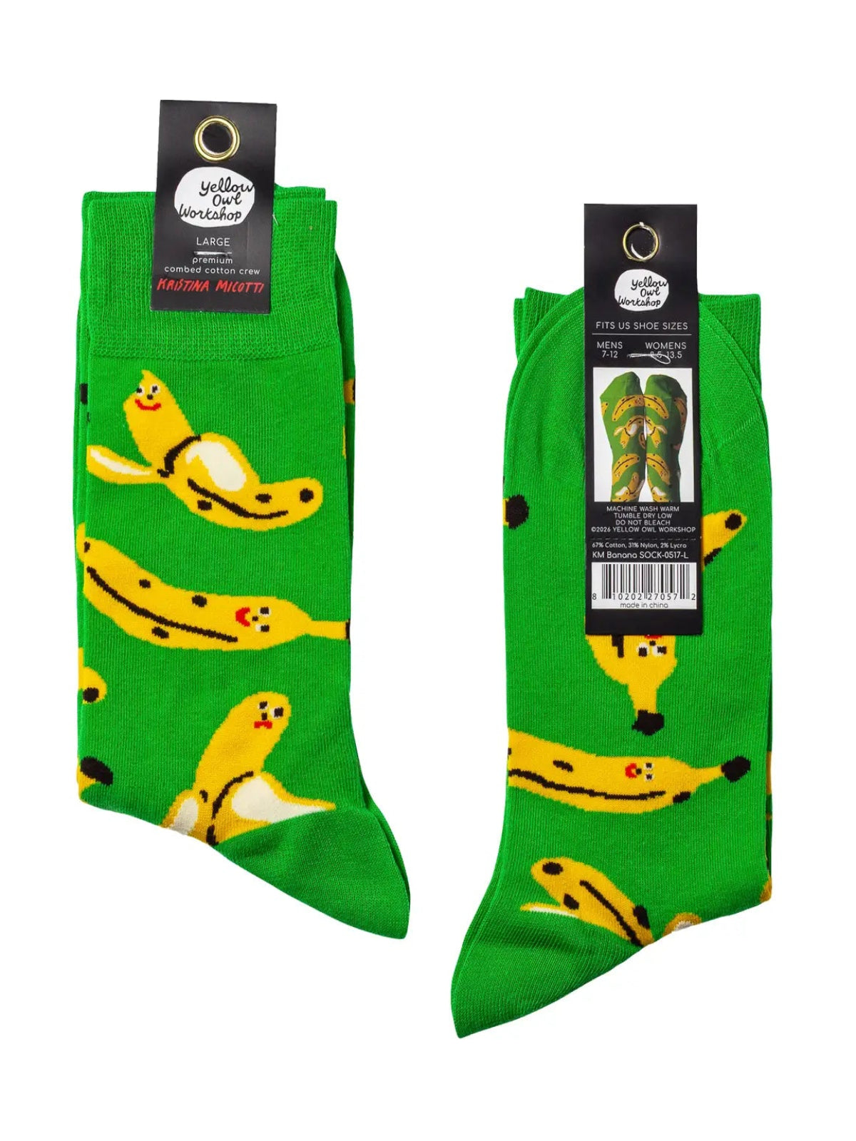 Banana Crew Socks - Large