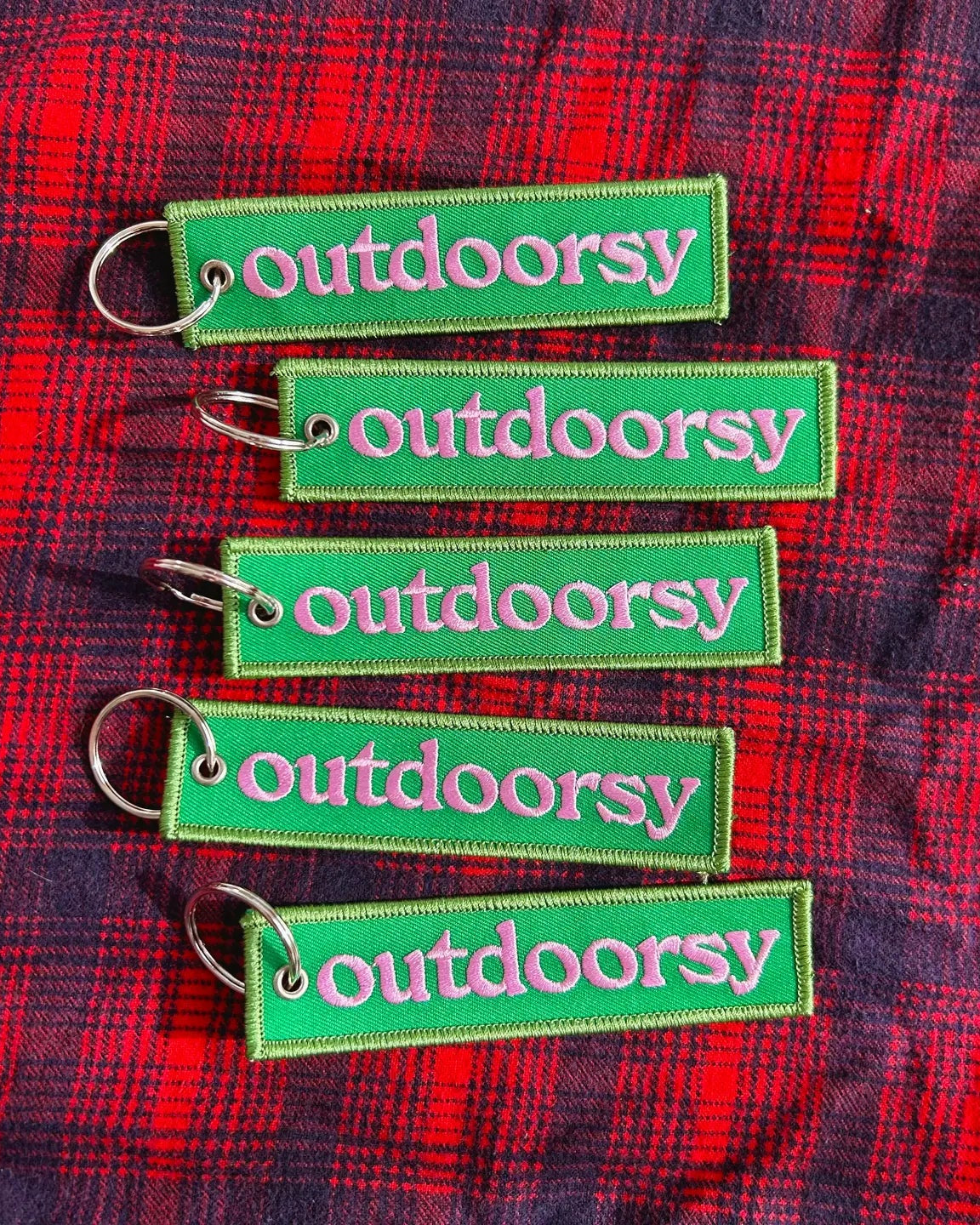 Outdoorsy Embroidered Patch Keychain