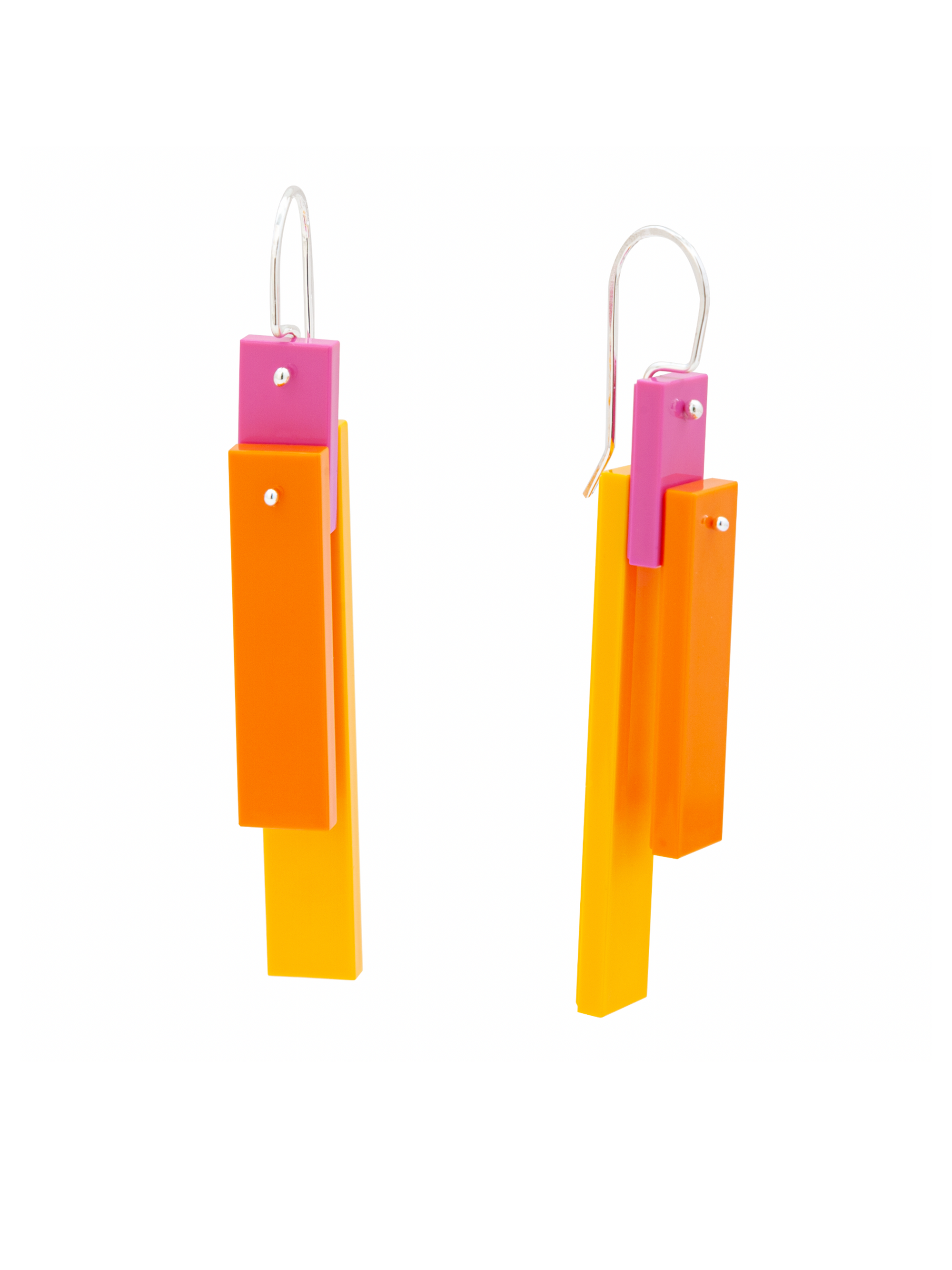 Tile Earrings - Papaya