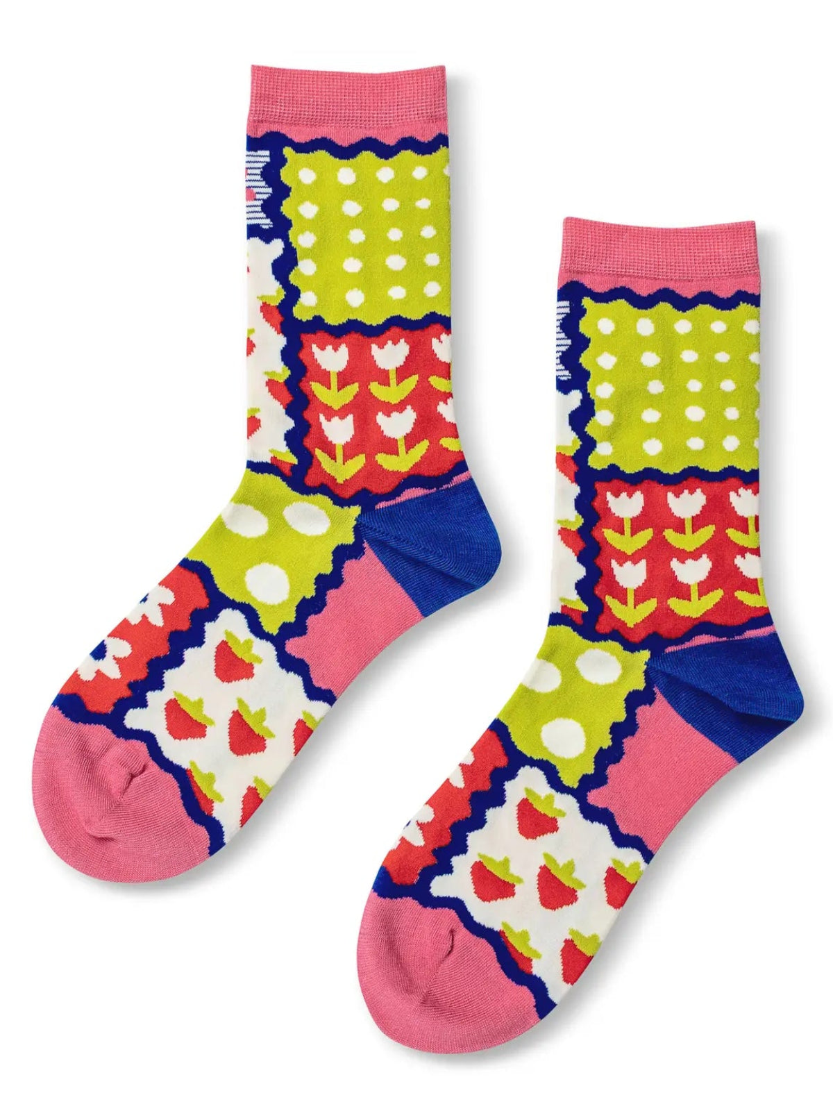 Patchwork Crew Socks - Small