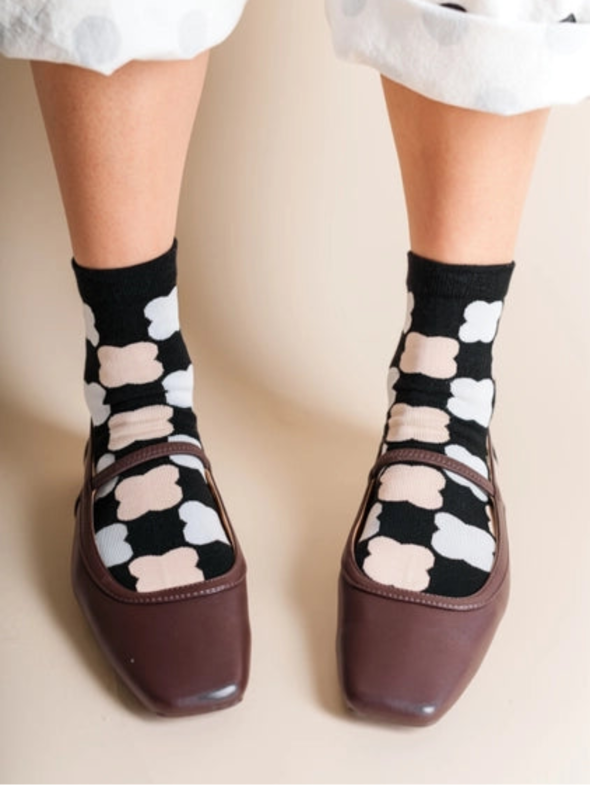 Cotton Ankle Socks - Checkerboard
