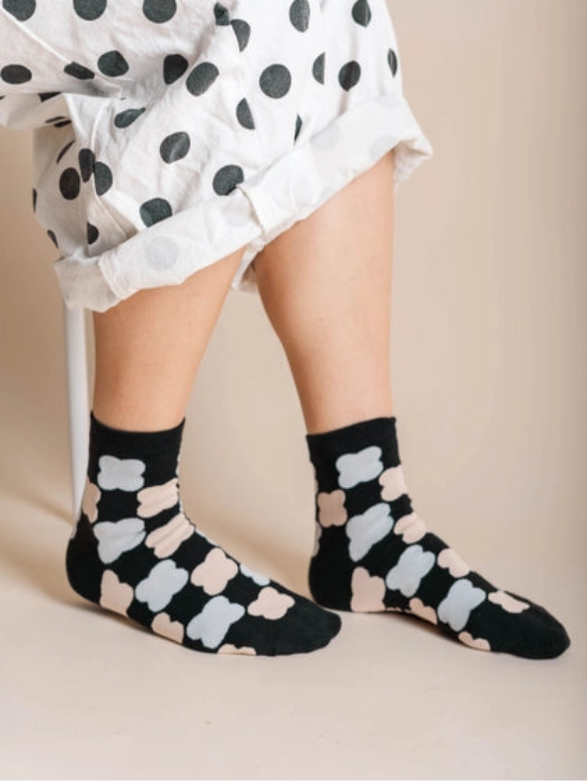 Cotton Ankle Socks - Checkerboard