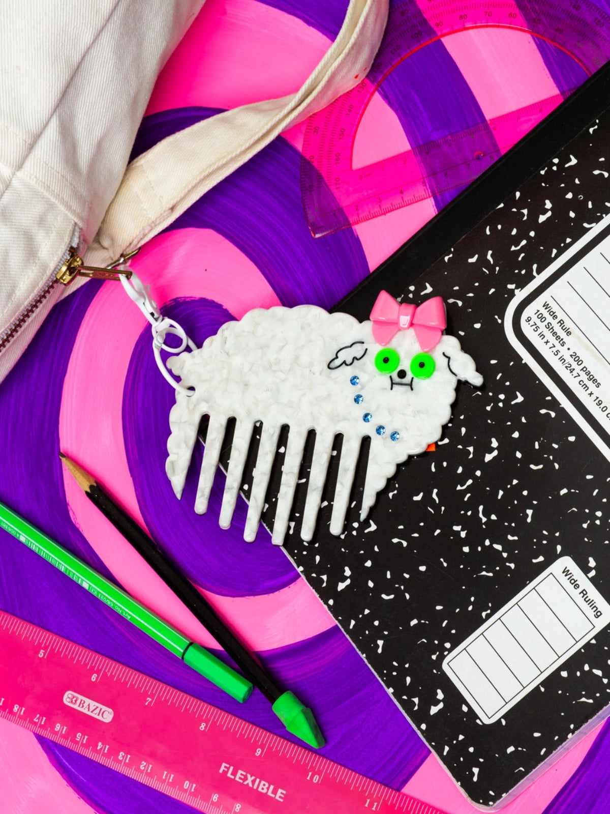 Poodle Comb Bag Charm