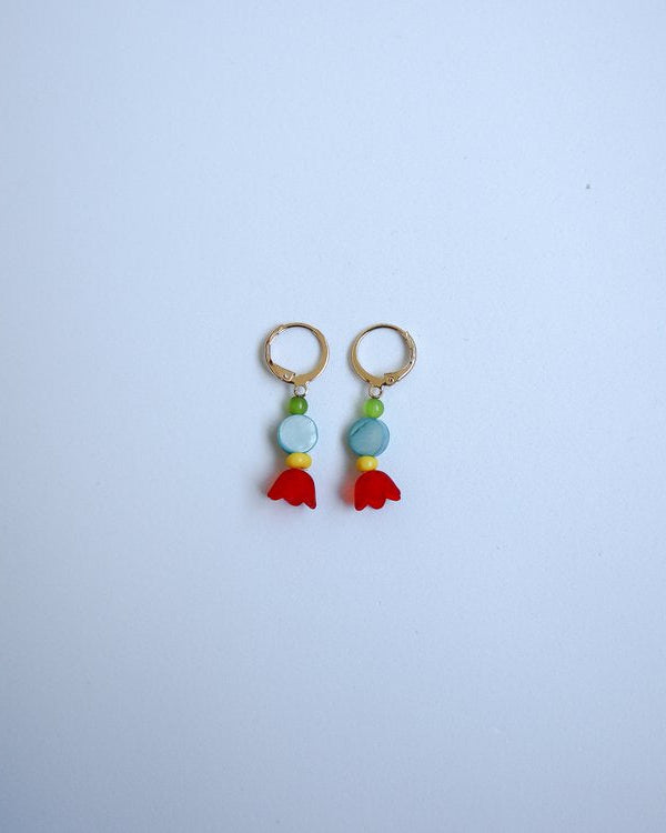 Lil' Tulip Earrings - RED