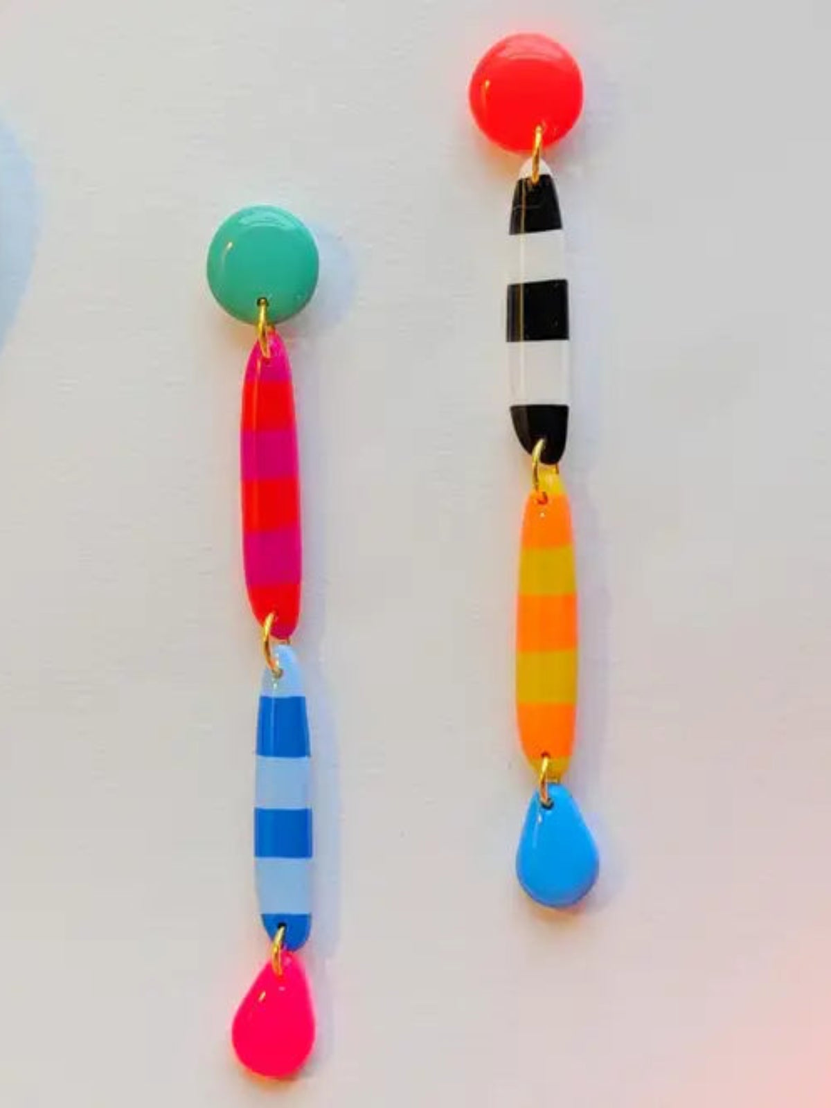 Long Retro Stripe Earrings
