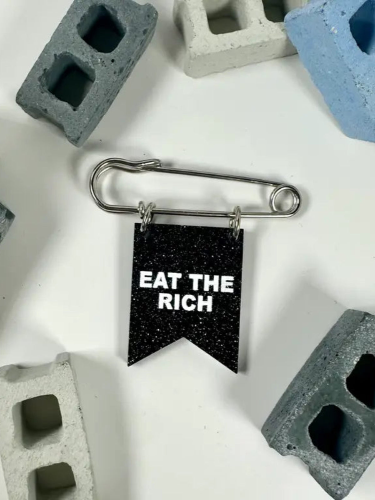 Eat the Rich Banner Pin