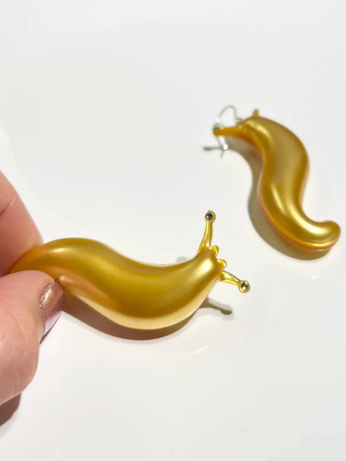 Puffy Banana Slug Earrings