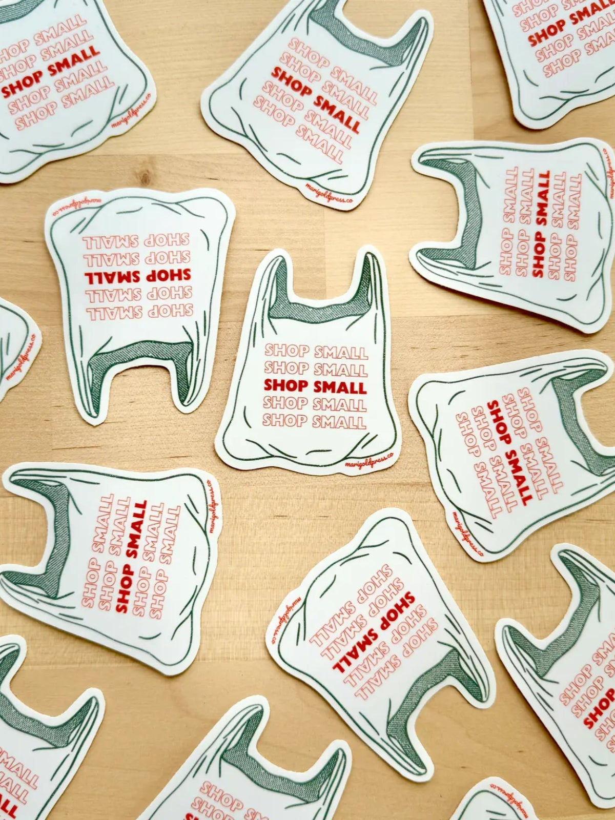Shop Small Grocery Bag Sticker