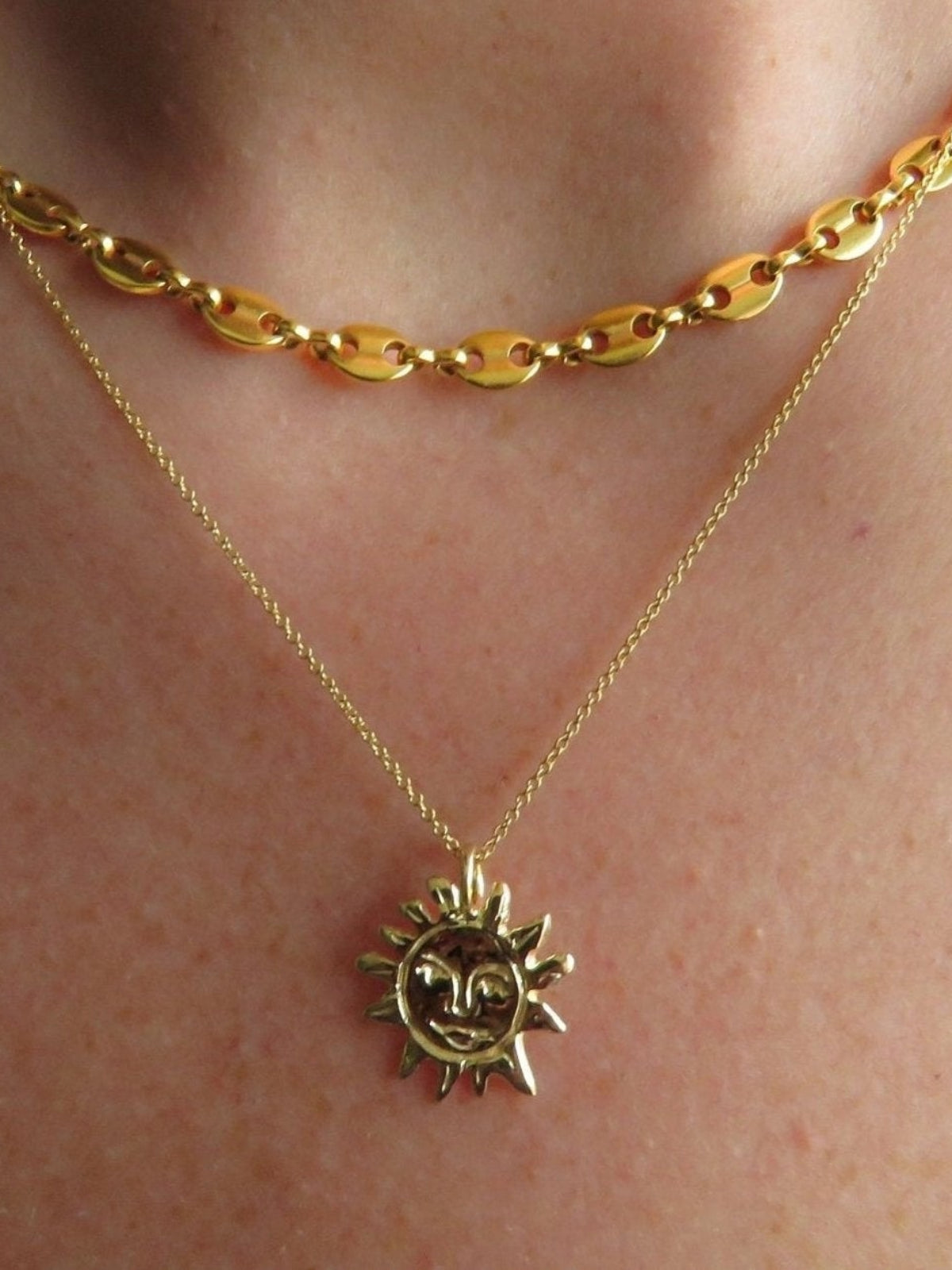 Sun Talisman Necklace - Brass