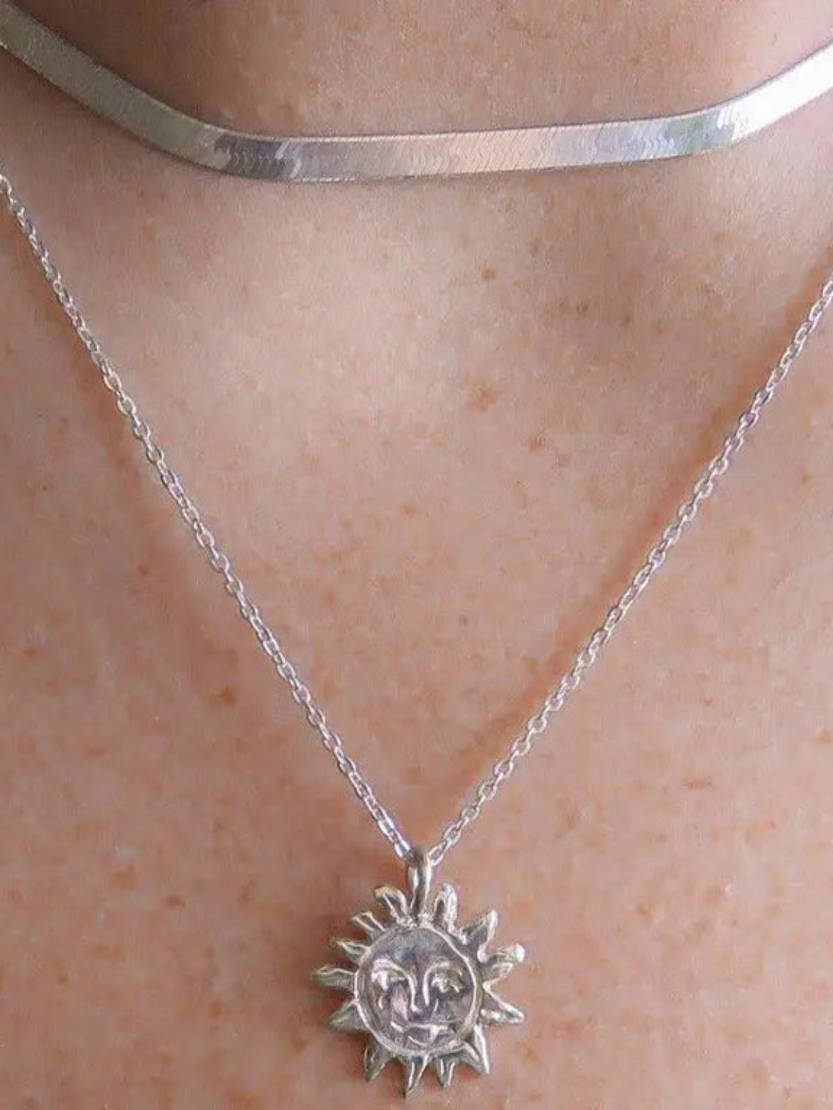 Sun Talisman Necklace - Silver