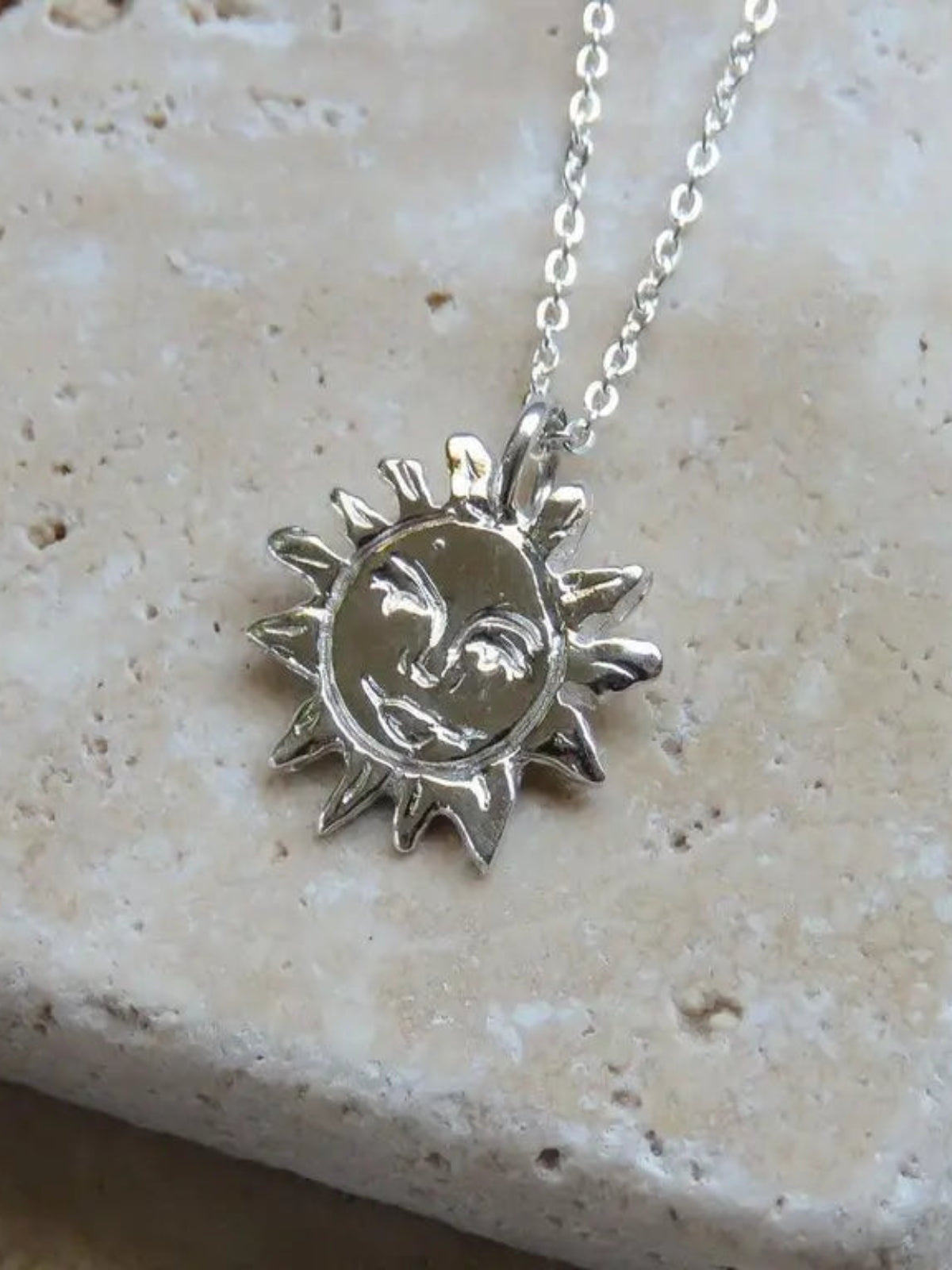 Sun Talisman Necklace - Silver