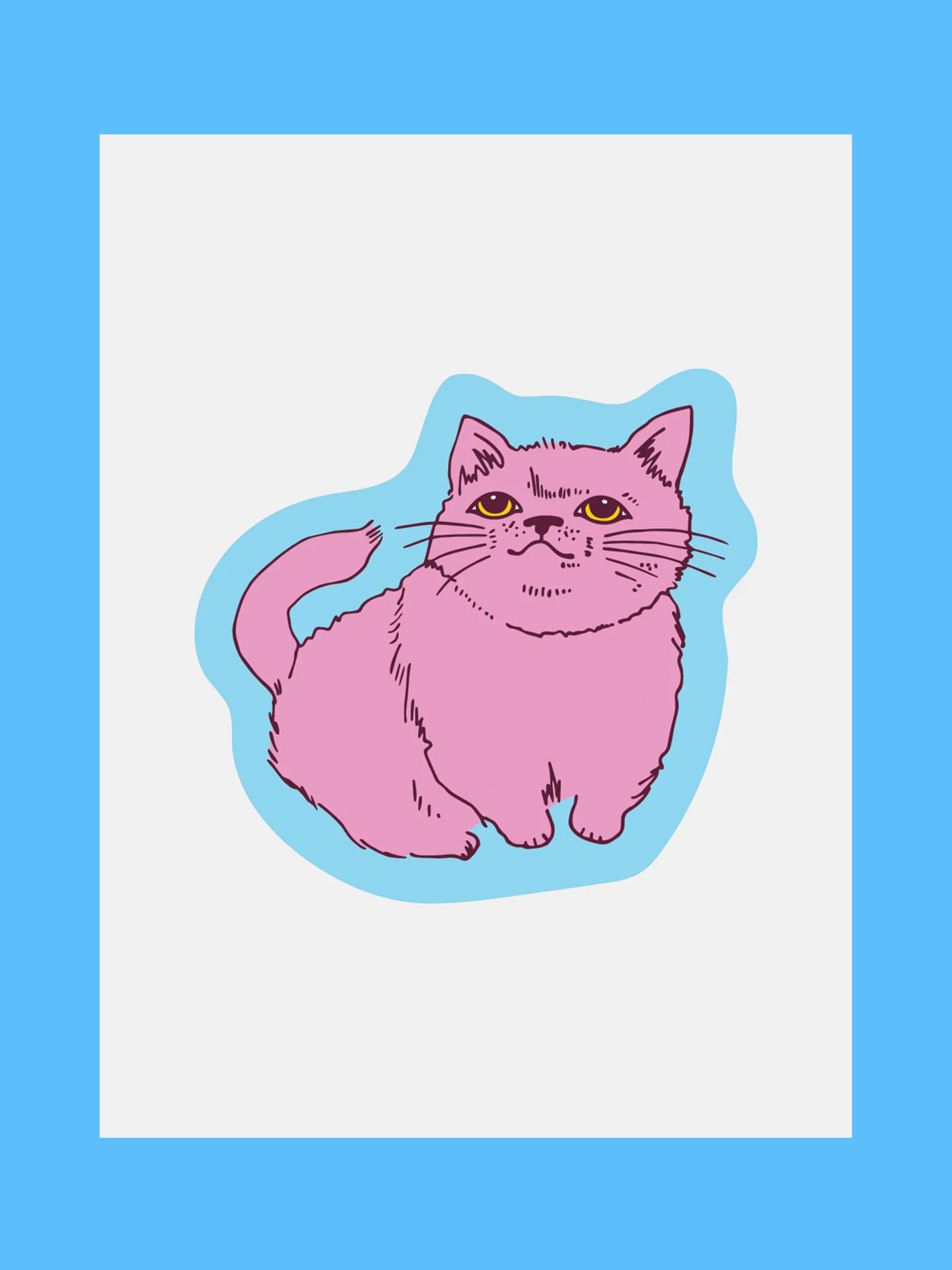 Pink Cat Sticker