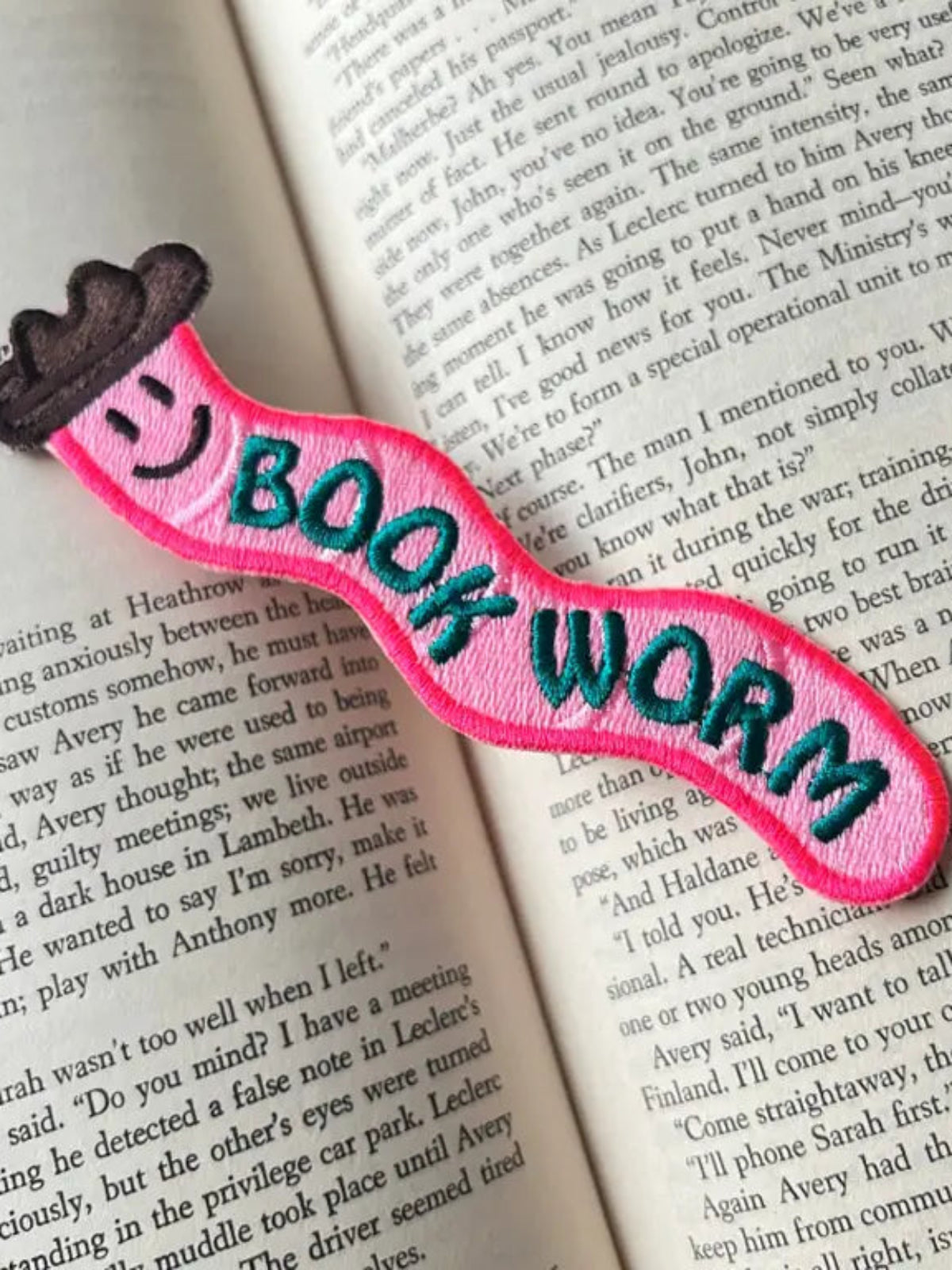Book Worm Embroidered Bookmark