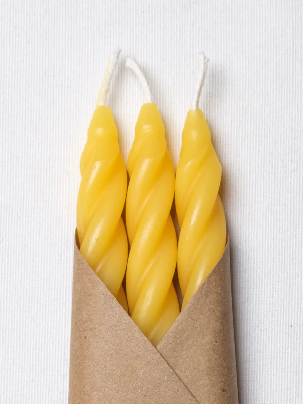 Spiral Beeswax Candles - Yellow